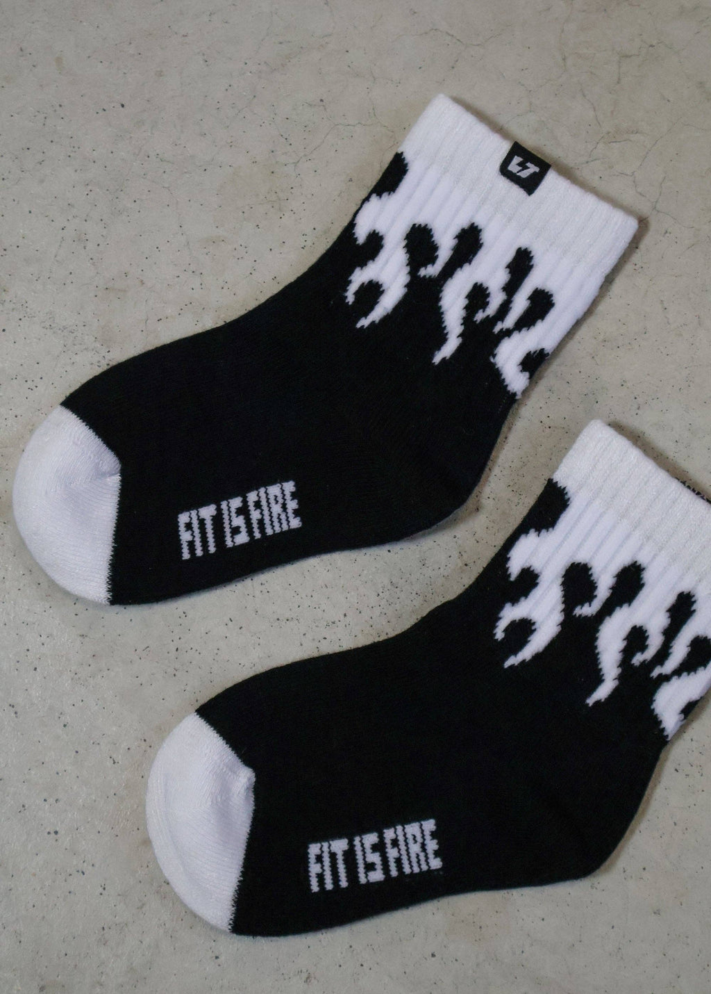 Little Trouble - Crew Socks - White Flame