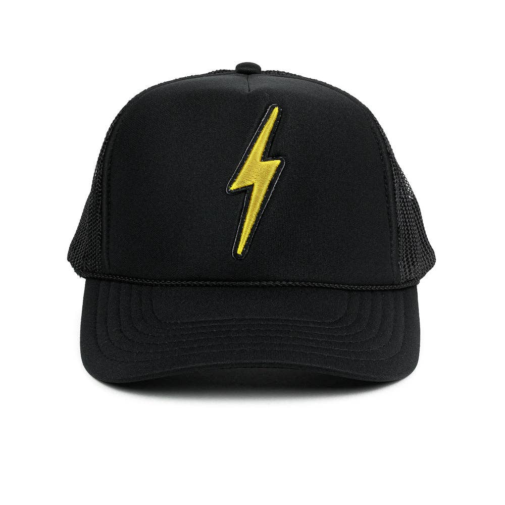 Local Beach Trucker Hat - Lightning Bolt (Black)