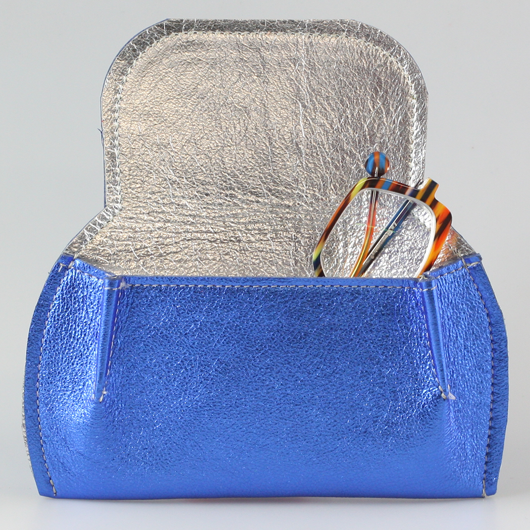 Zina Kao - The Marla Sunglass Case: Metallic Leather