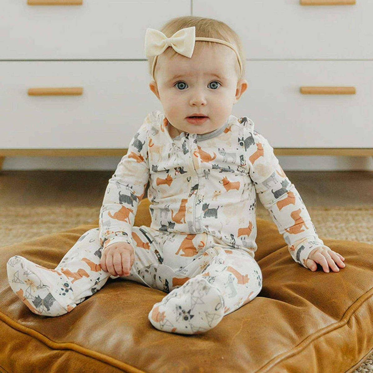 Copper Pearl Zip-Up Footie Pajama -  Rufus (Final Sale)