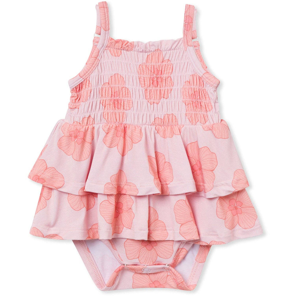 ava + oliver Ruffle Romper - Peach Hau