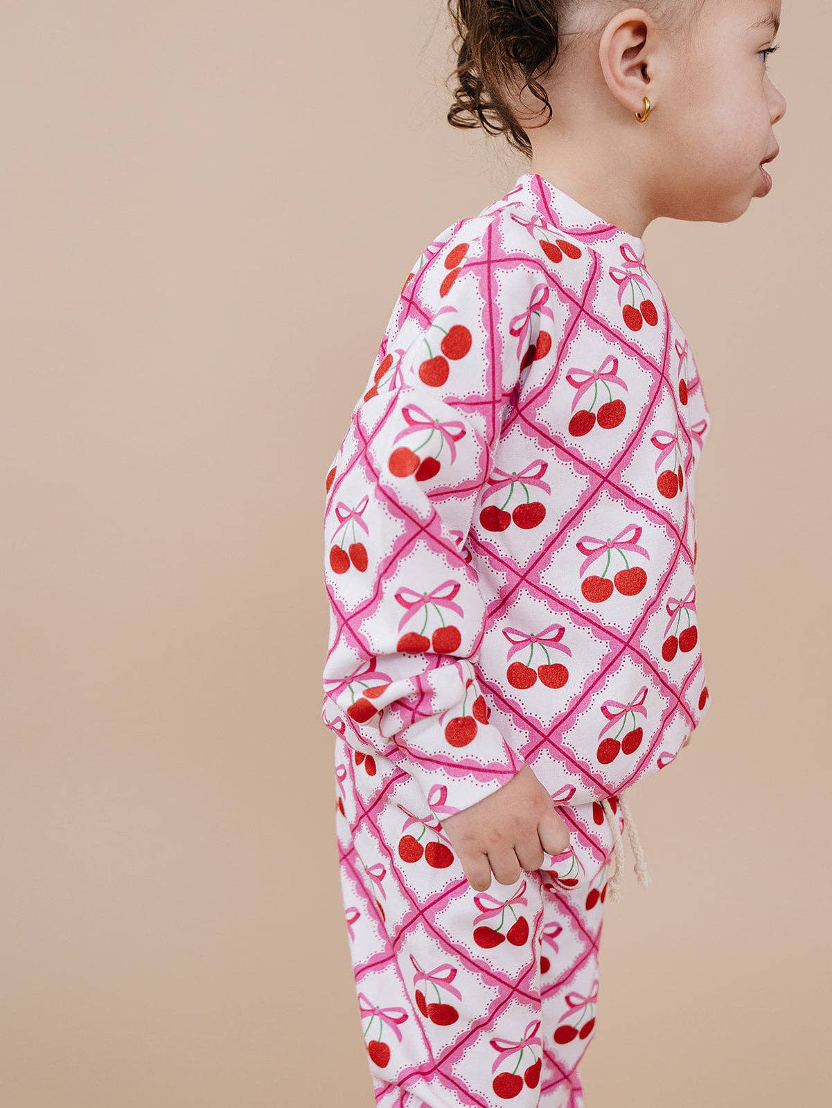 Lucky Panda Kids Jogger Set - Cherry Bow