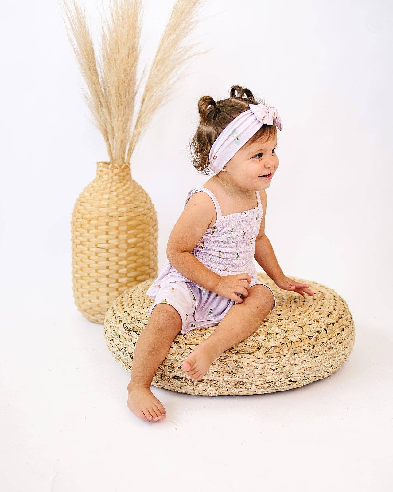 ava + oliver Ruffle Romper - Surfer Girls