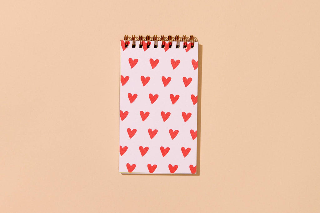 And Here We Are Spiral Notebook - Red Hearts