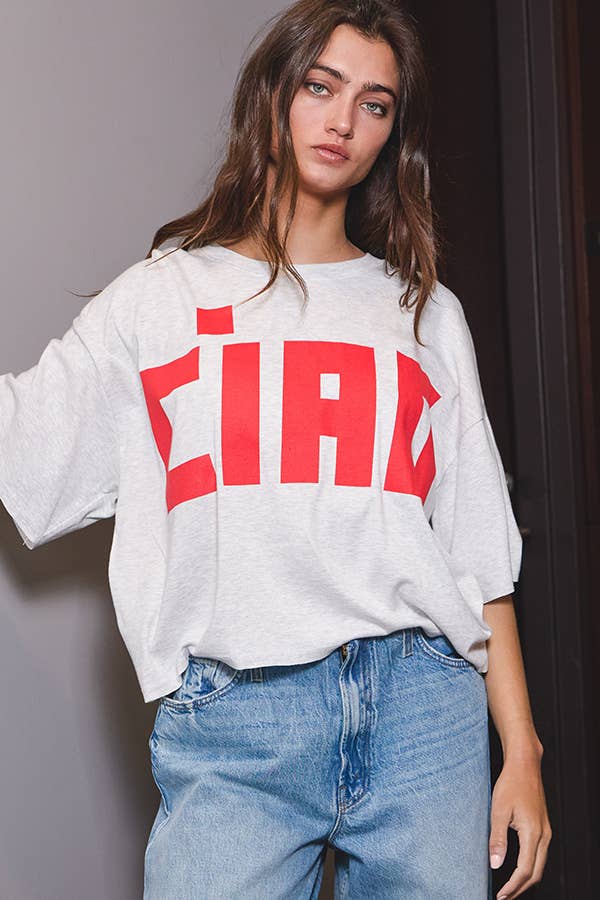 Women's 'CIAO' Graphic Jersey Boxy Crop Top