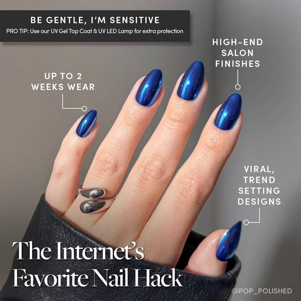 Glamnetic Press On Nails - Blue Steel