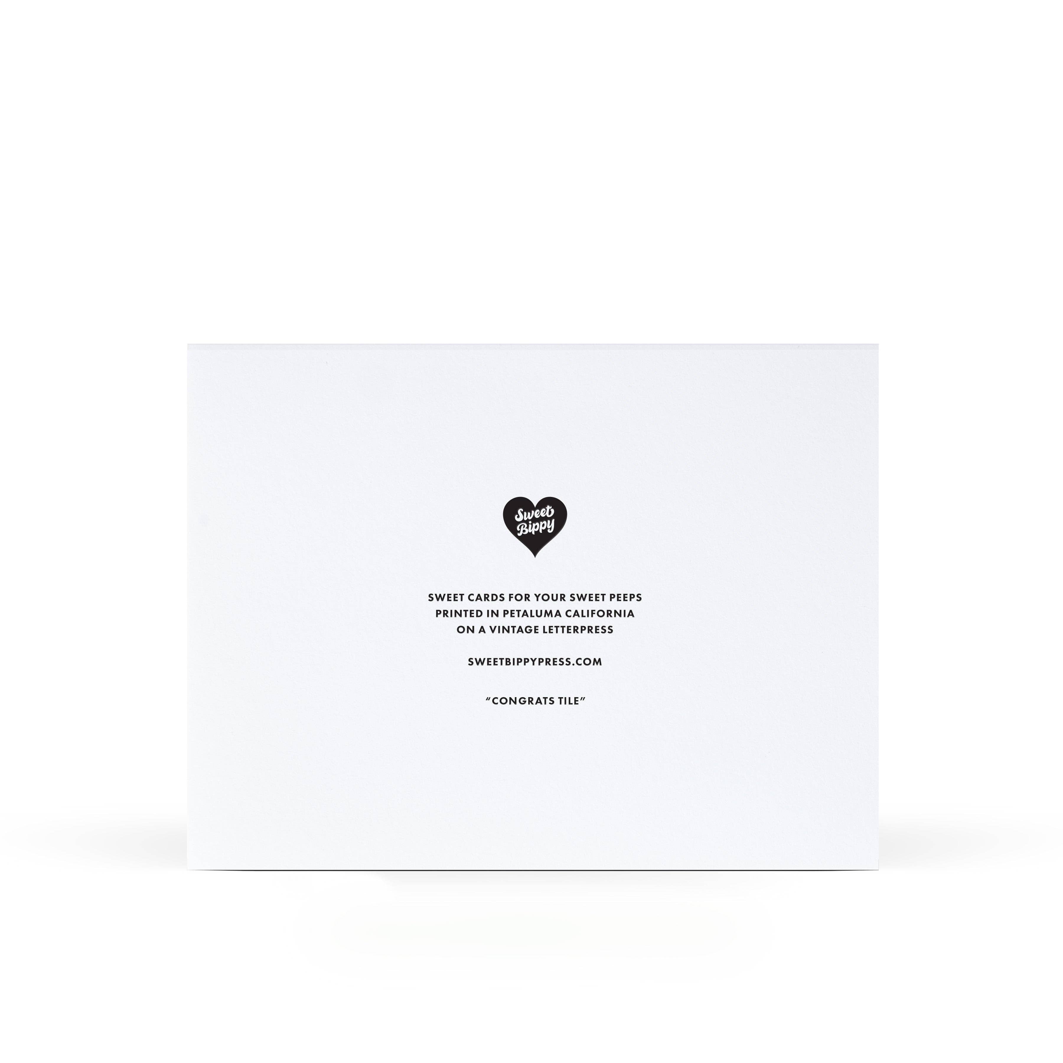 Sweet Bippy Press - Congrats Tile Greeting Card
