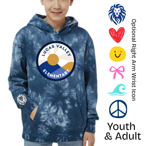LVE Spirit Wear Hoodie - Navy Tie-Dye w/ LVE Logo