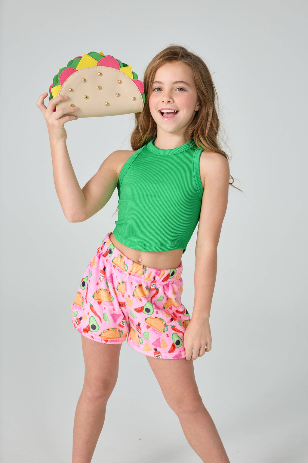 Iscream - Ribbed Cropped Racer Back Top - Glam Green