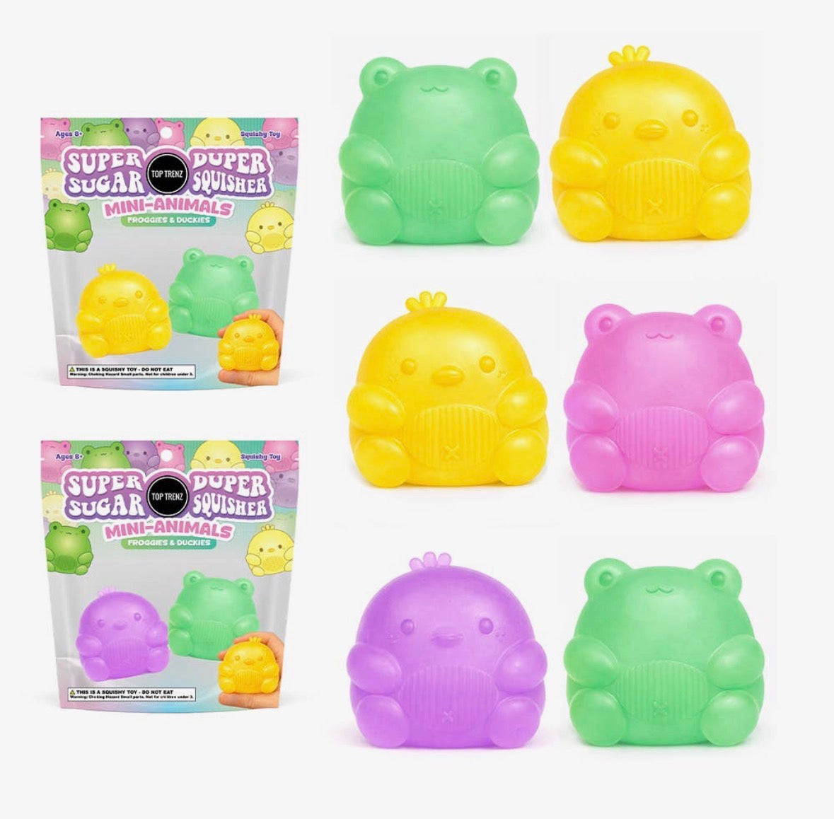 Super Duper Sugar Squishy Mini Frog & Duck (2 Pack)