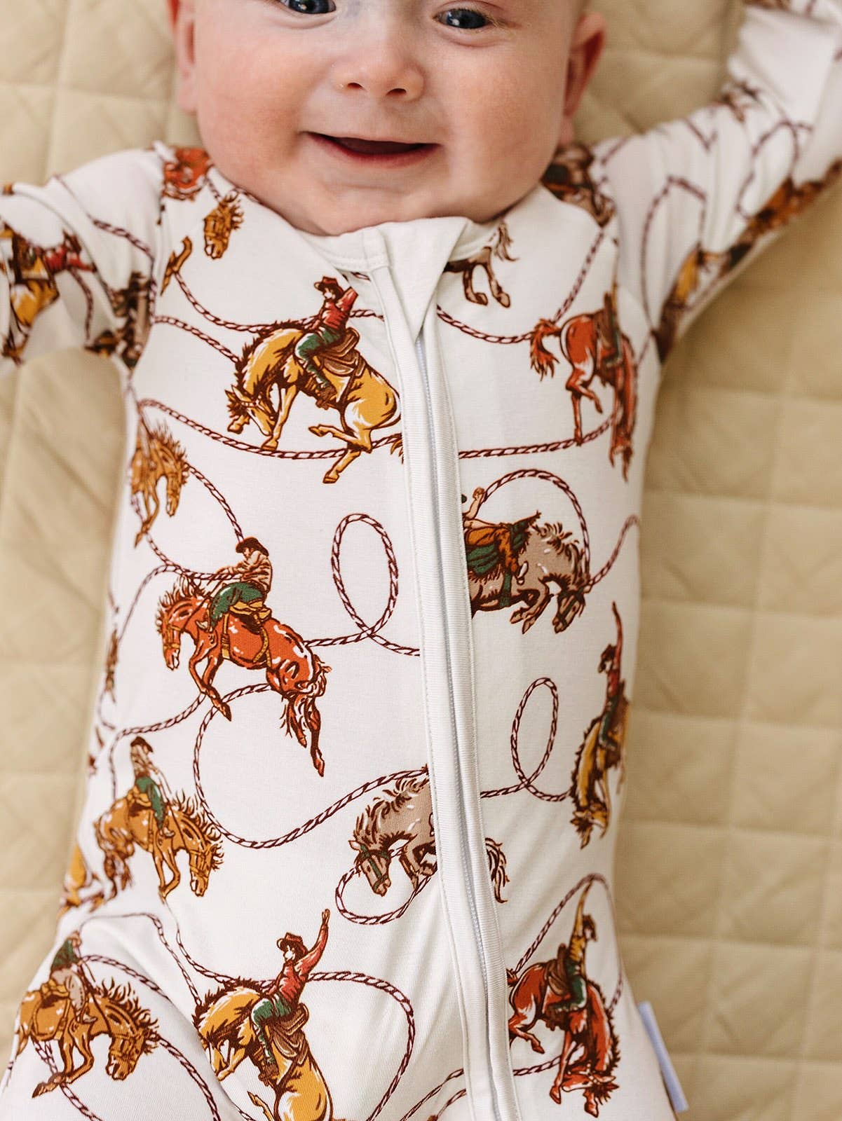 Lucky Panda Kids Bamboo Zip Romper - Rodeo Club