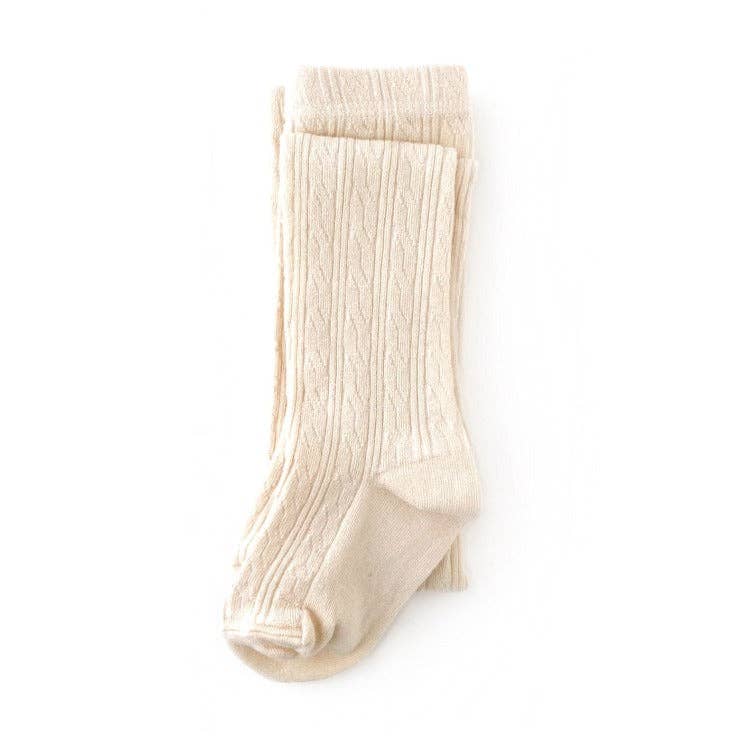 Little Stocking Co. Cable Knit Tights - Vanilla