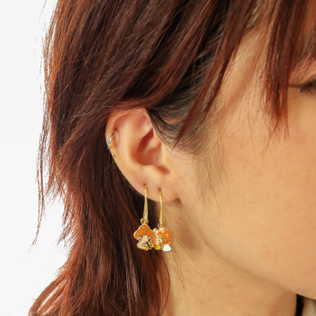 Yellow Owl Workshop - Mushroom Butterfly Earrings