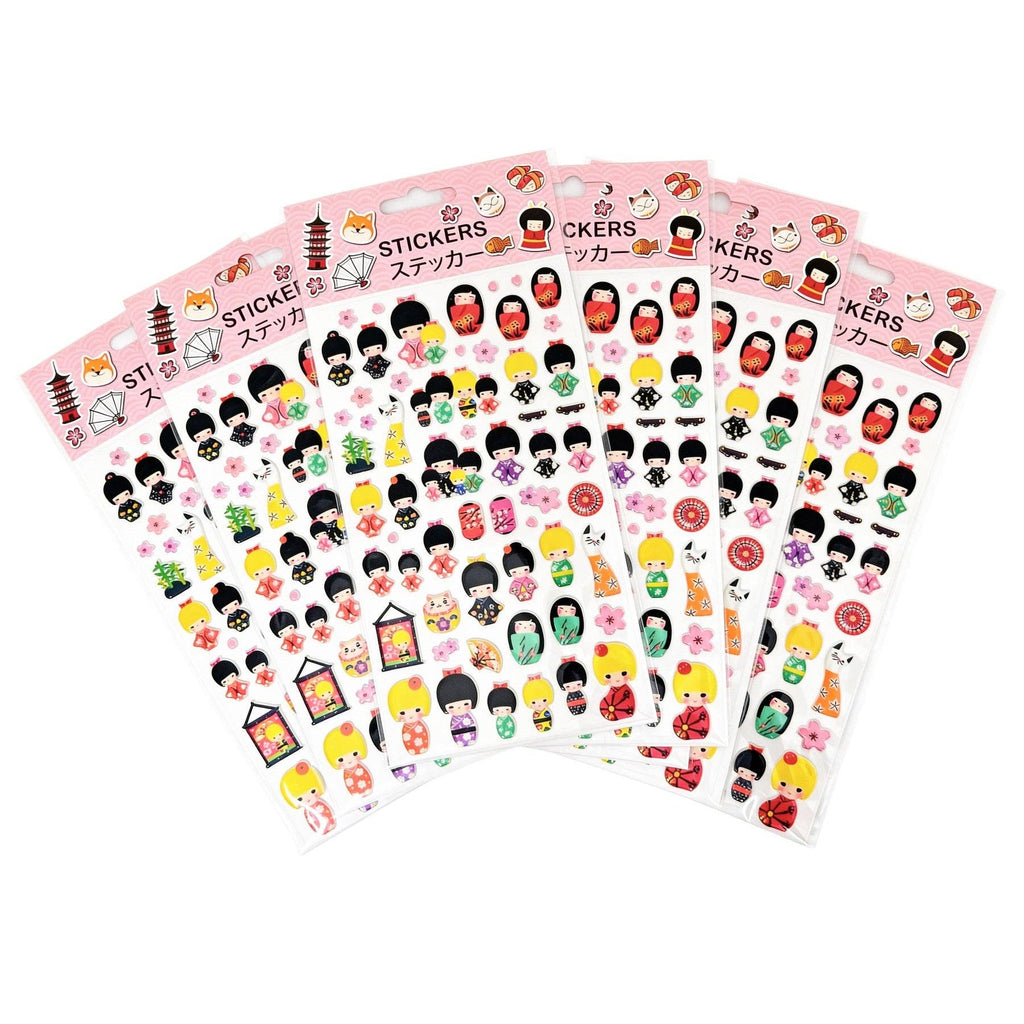 Urban Tokyo Puffy Stickers - Kokeshi Dolls