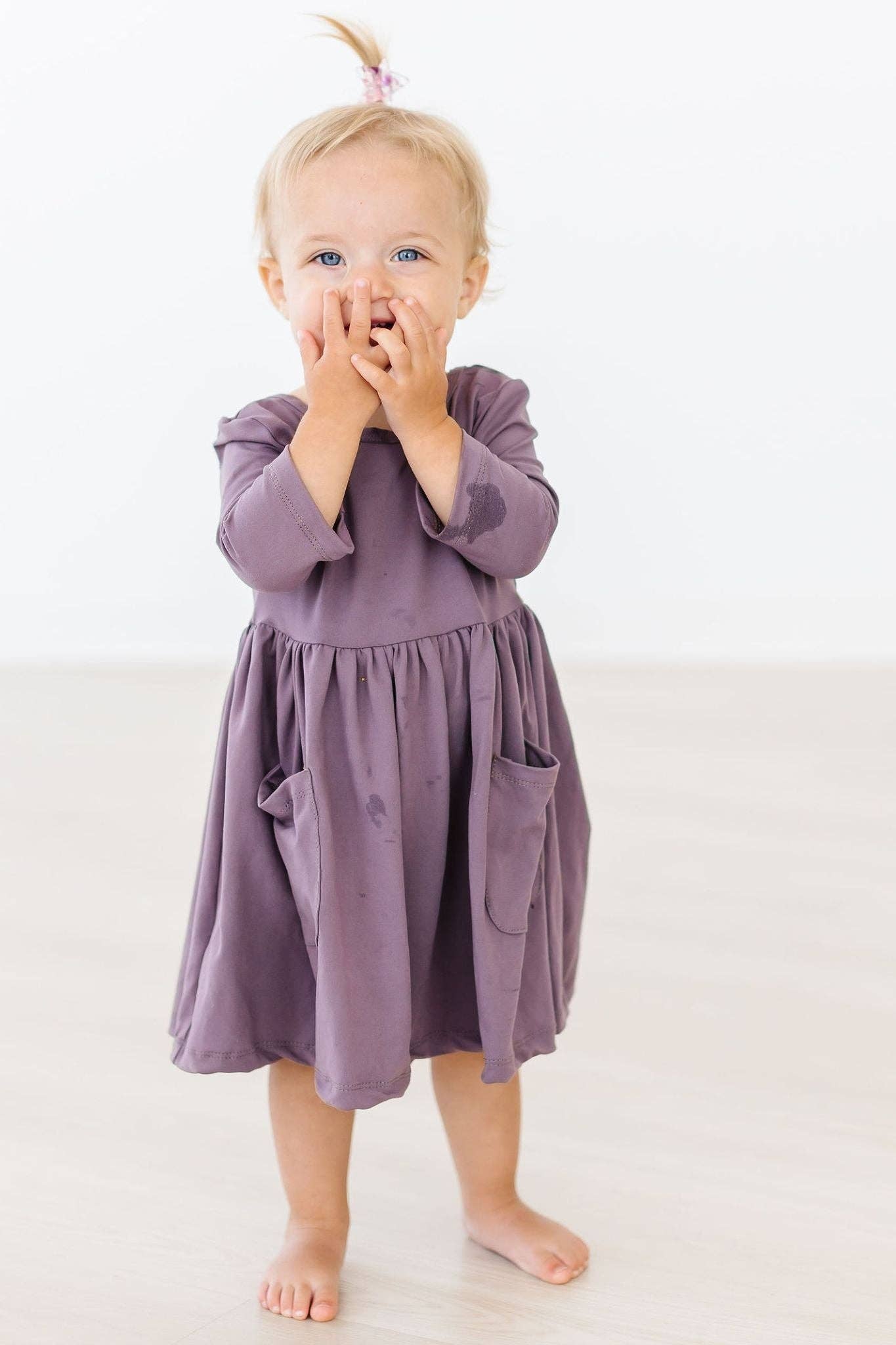 Mila & Rose 3/4 Pocket Twirl Dress - Vintage Violet