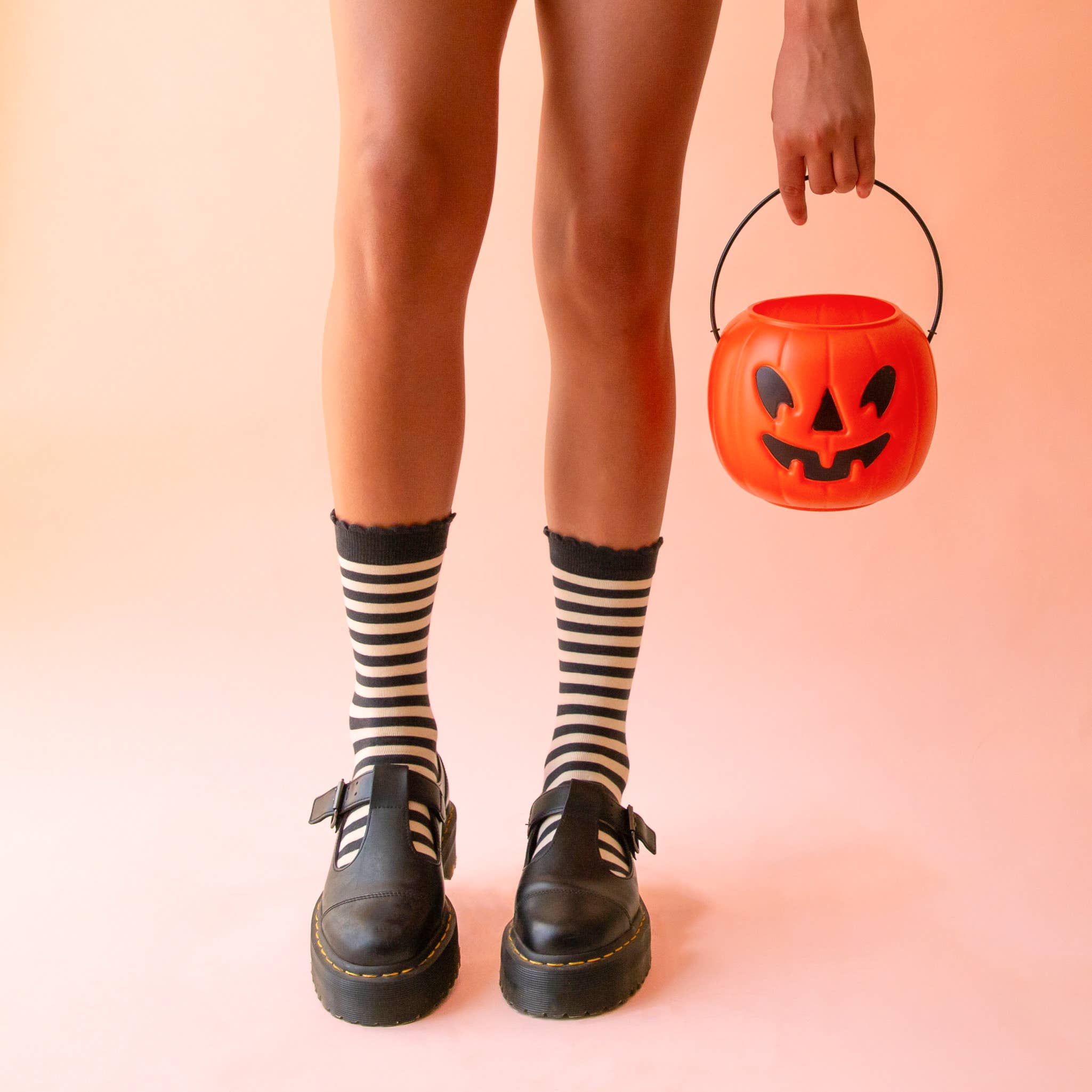 Sunshine Studios - Striped Crew Socks (Black)