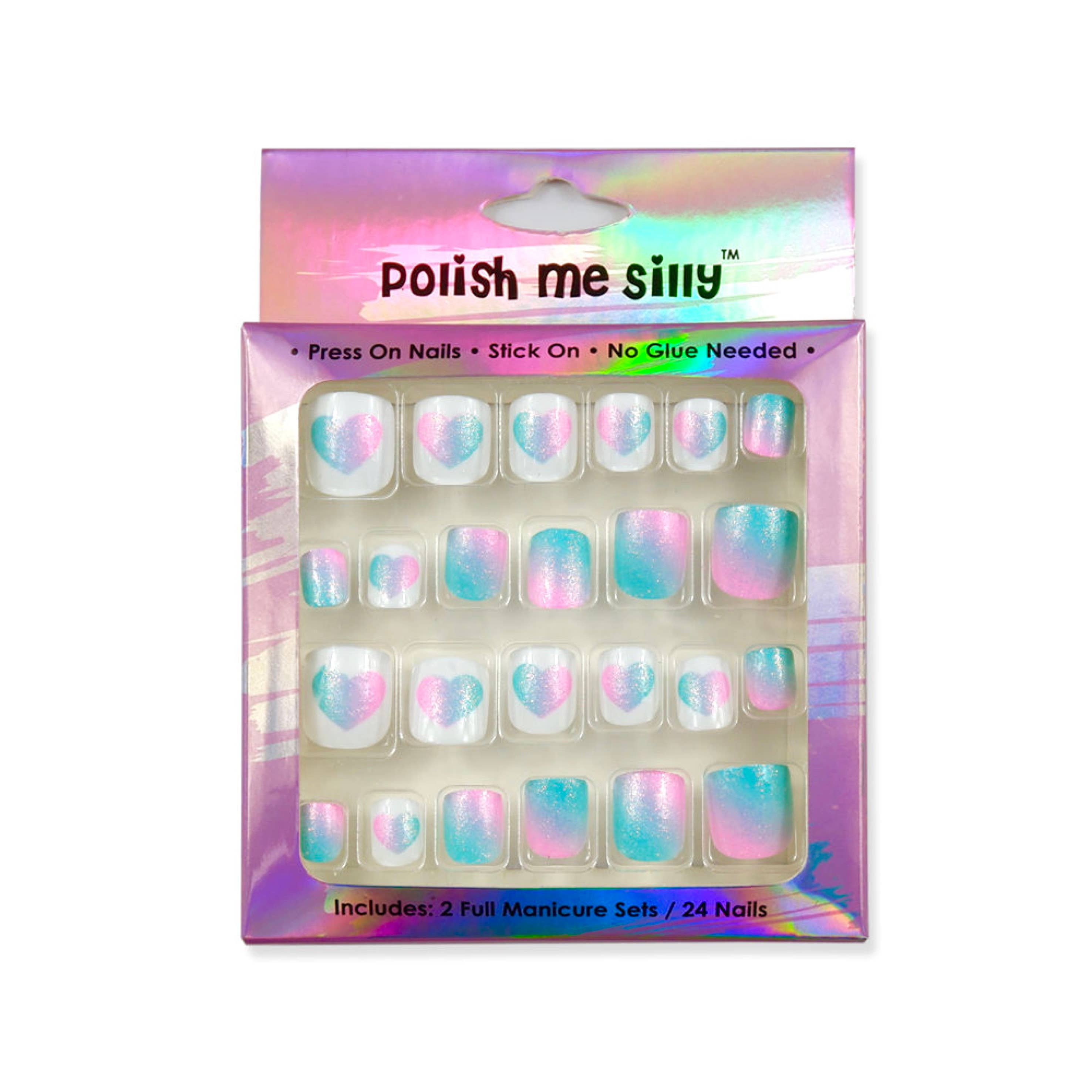 Polish Me Silly Press On Nails - Ombre Hearts