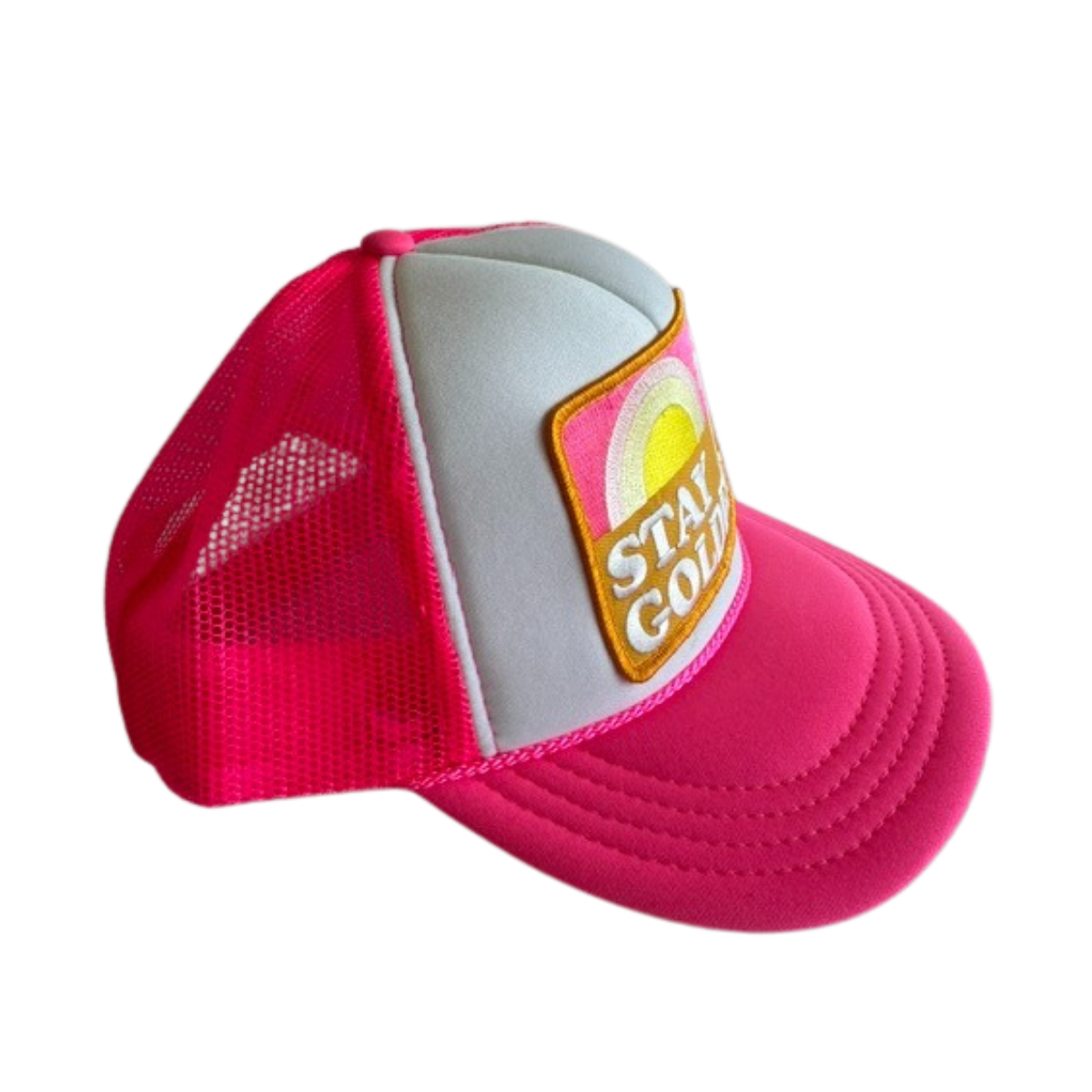 Local Beach Kids Trucker Hat - Stay Golden (Pink)