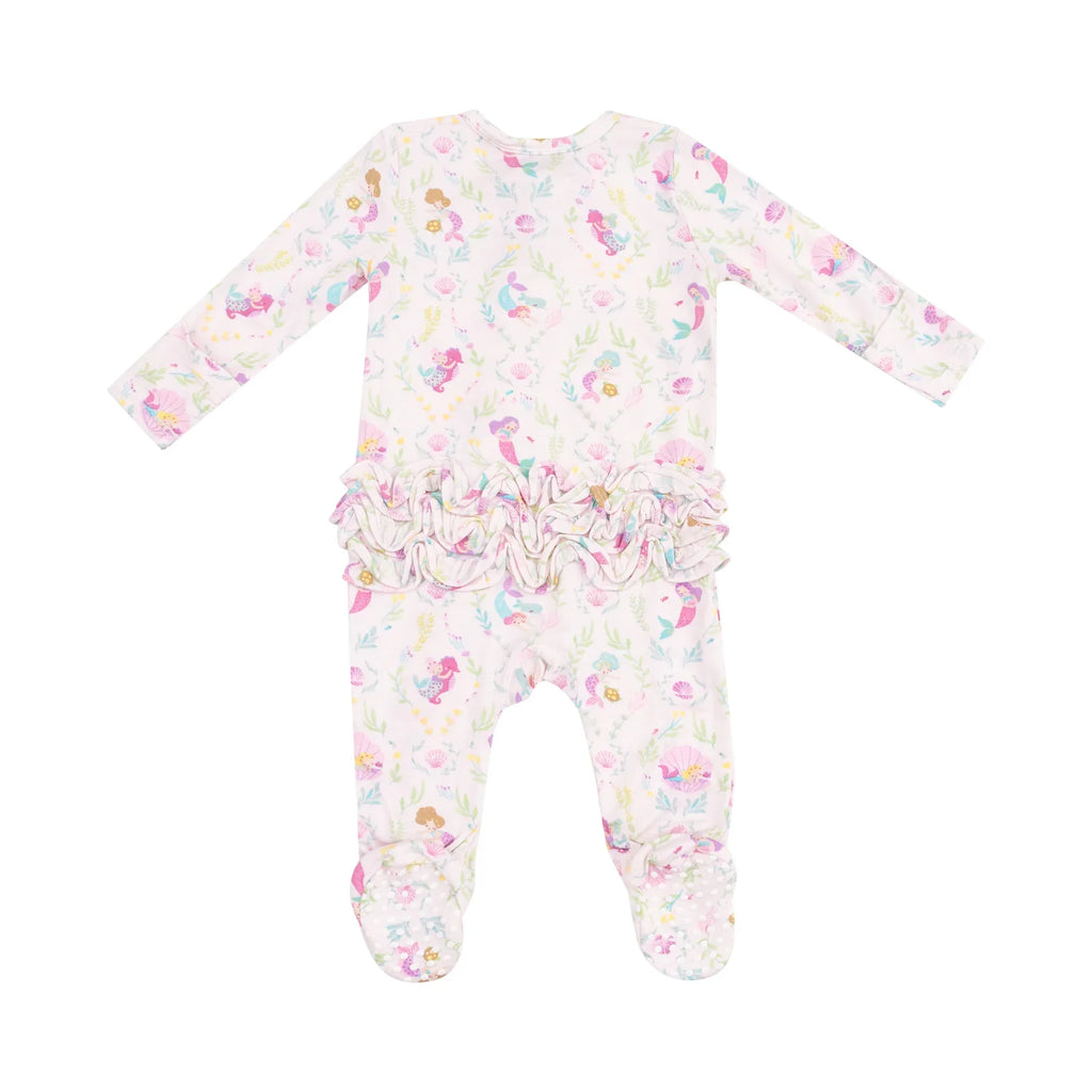 Angel Dear Bamboo Zipper Ruffle Footie - Mermaids (Final Sale)