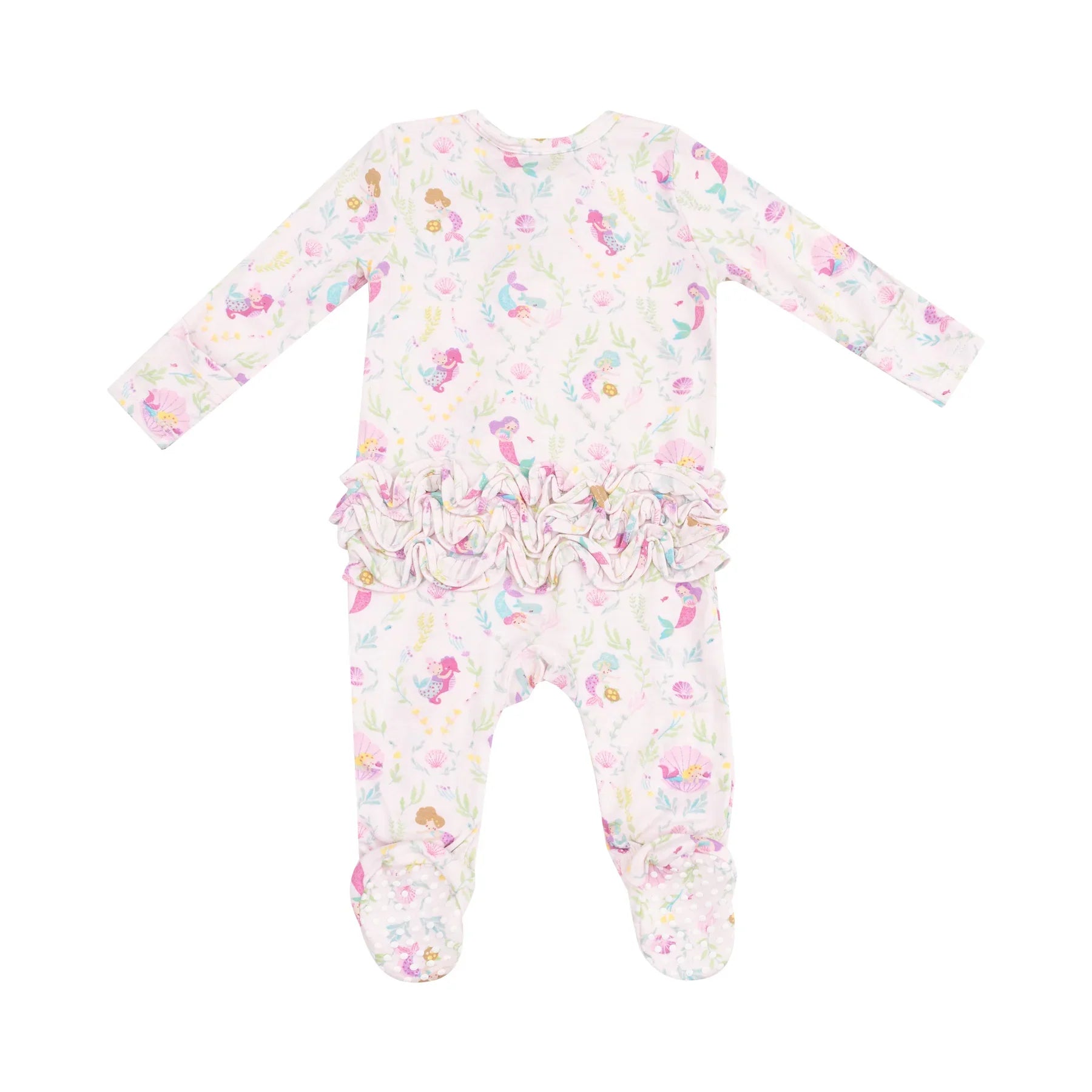 Angel Dear Bamboo Zipper Ruffle Footie - Mermaids (Final Sale)