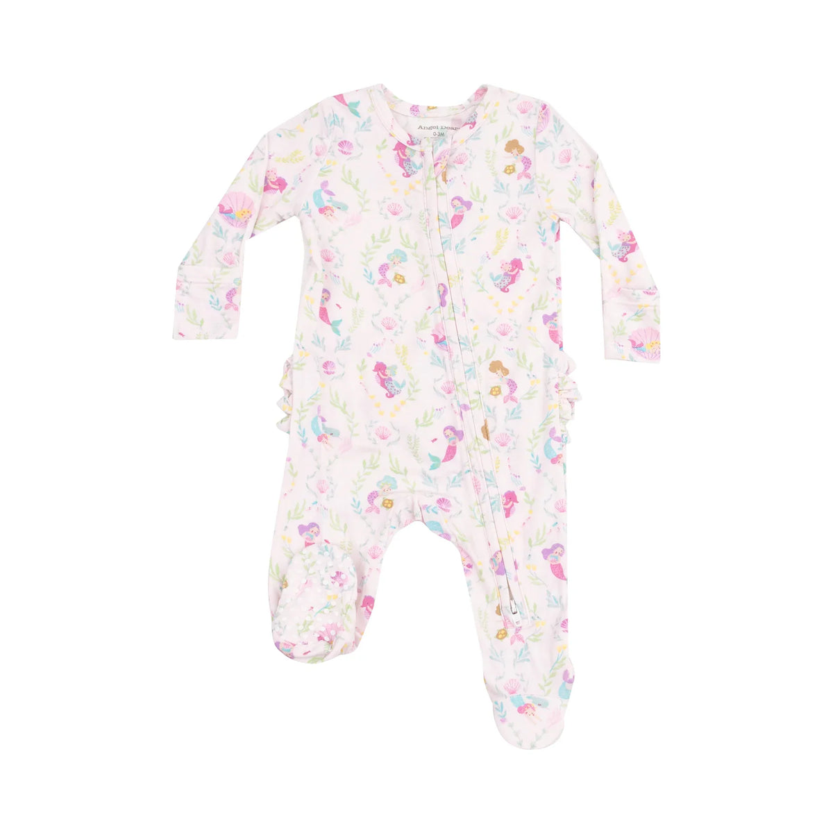 Angel Dear Bamboo Zipper Ruffle Footie - Mermaids (Final Sale)