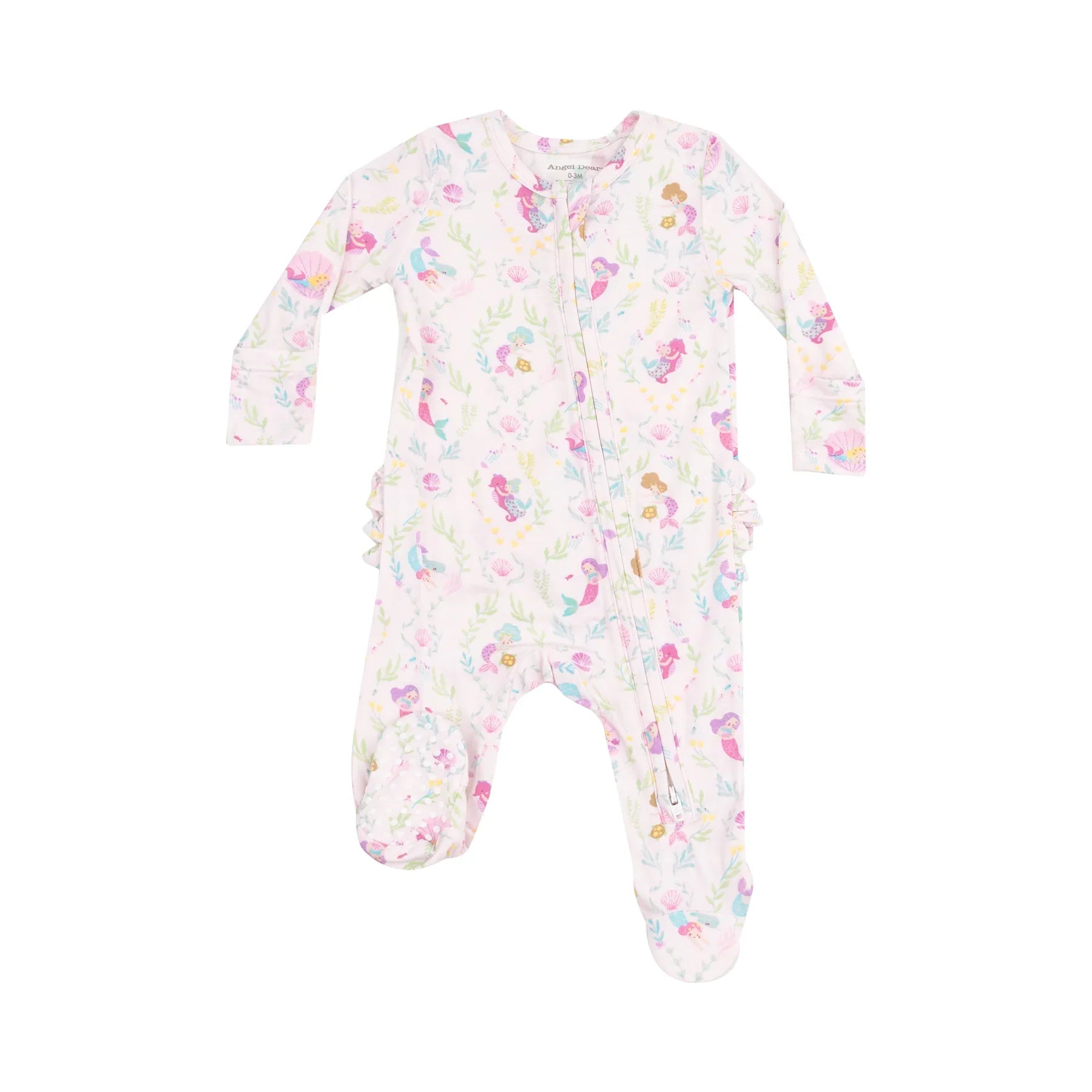 Angel Dear Bamboo Zipper Ruffle Footie - Mermaids (Final Sale)