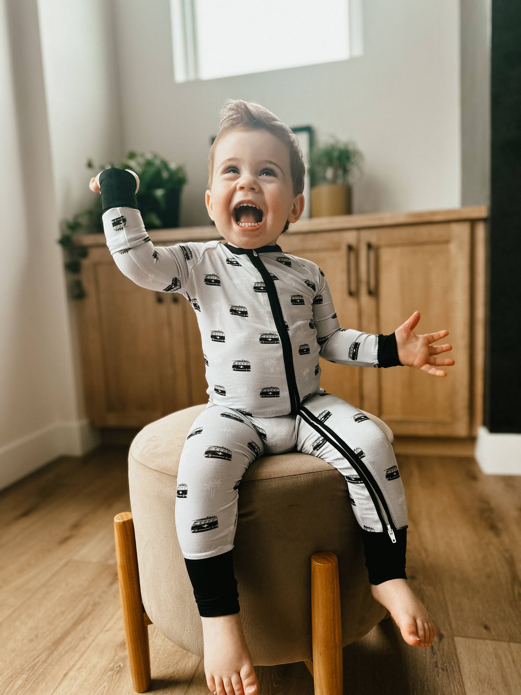 Wild Crew Bamboo Romper - Retro Van