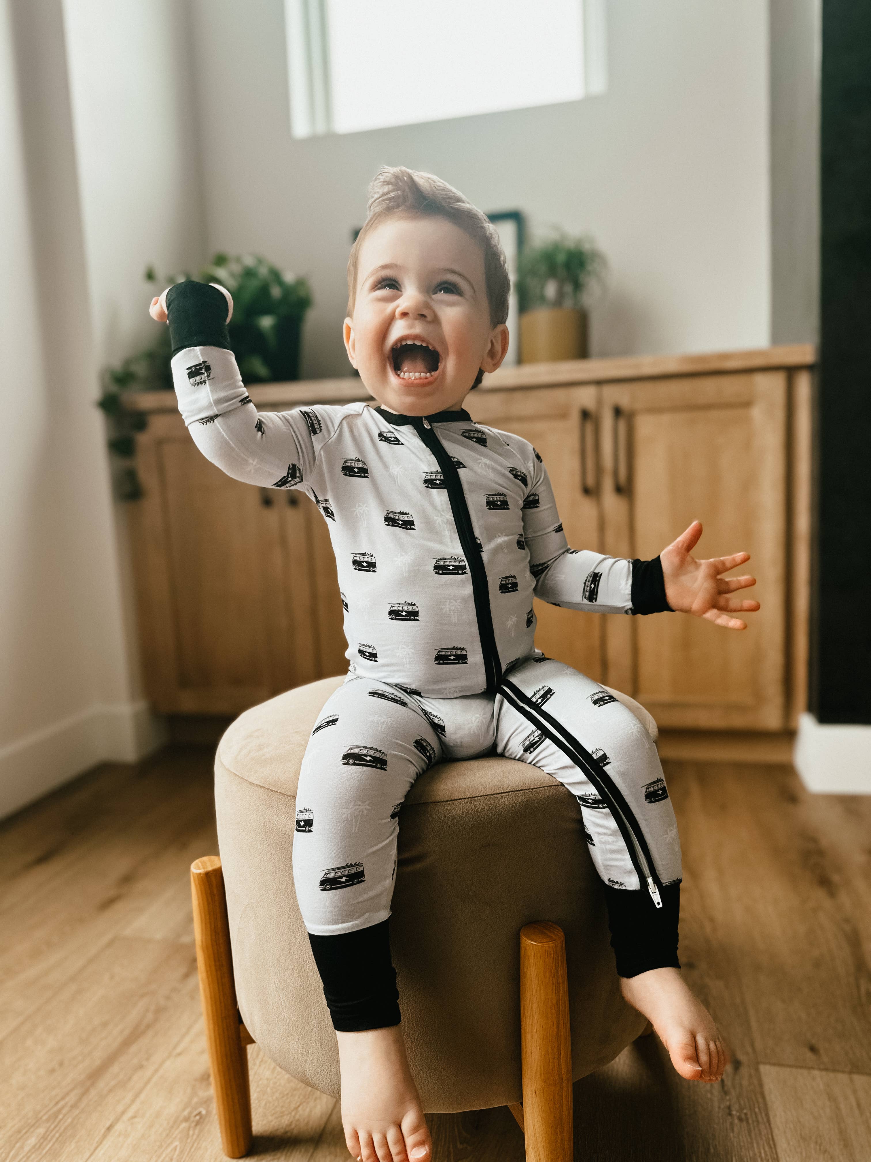 Wild Crew Bamboo Romper - Retro Van