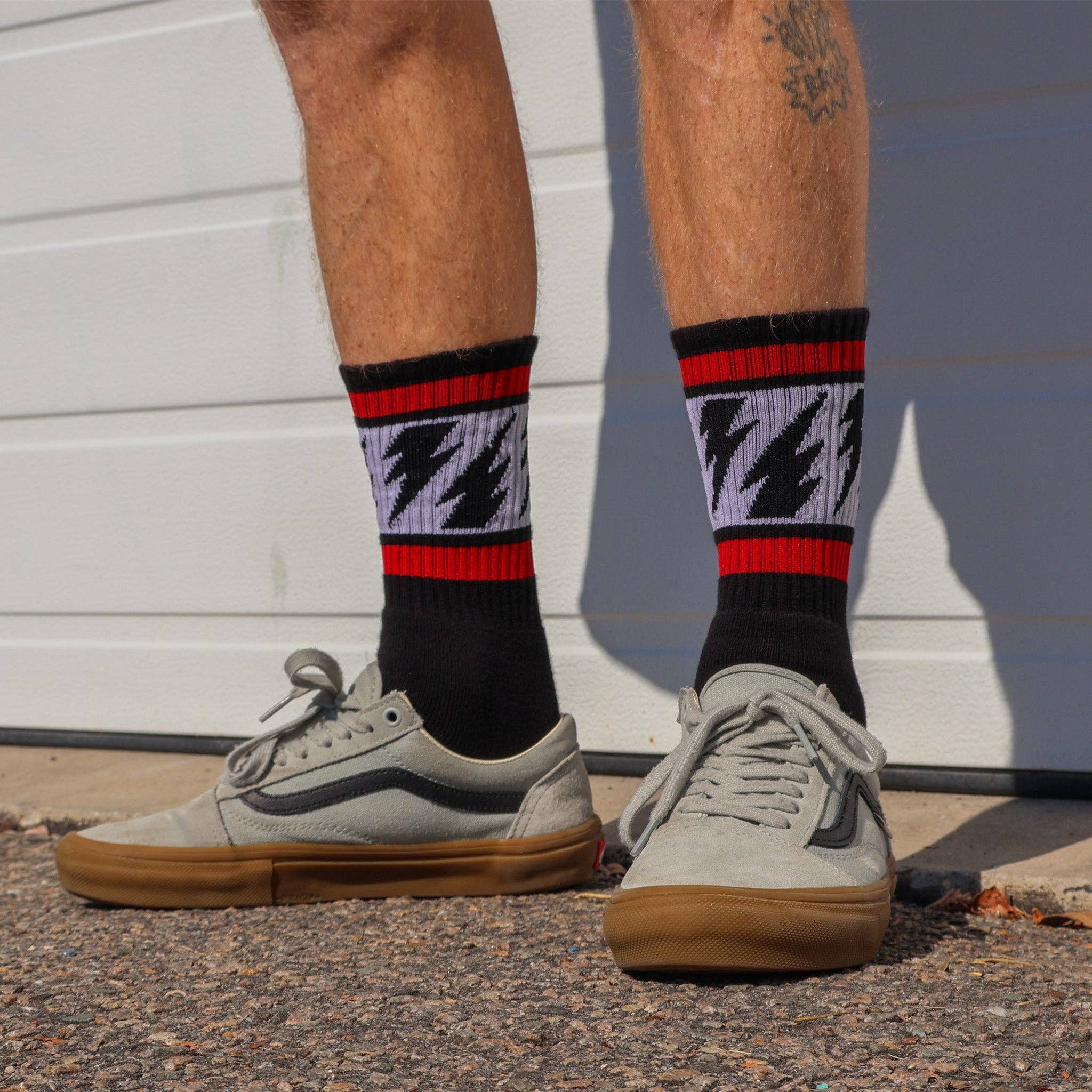 SOCCO Socks - Mike Vallely Lightning Bolt Socks (Black)