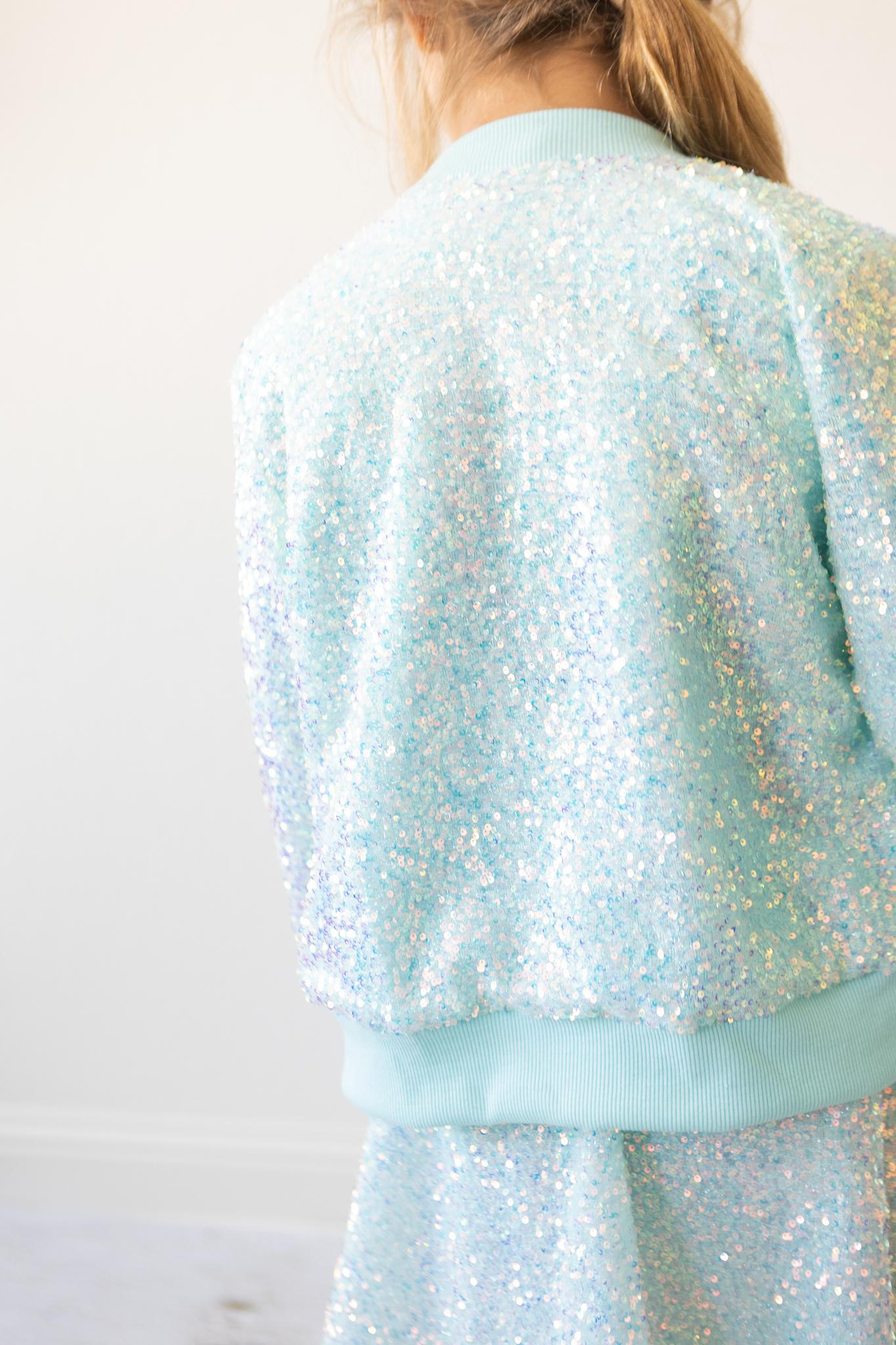 Mila & Rose Sequin Jacket - Aqua