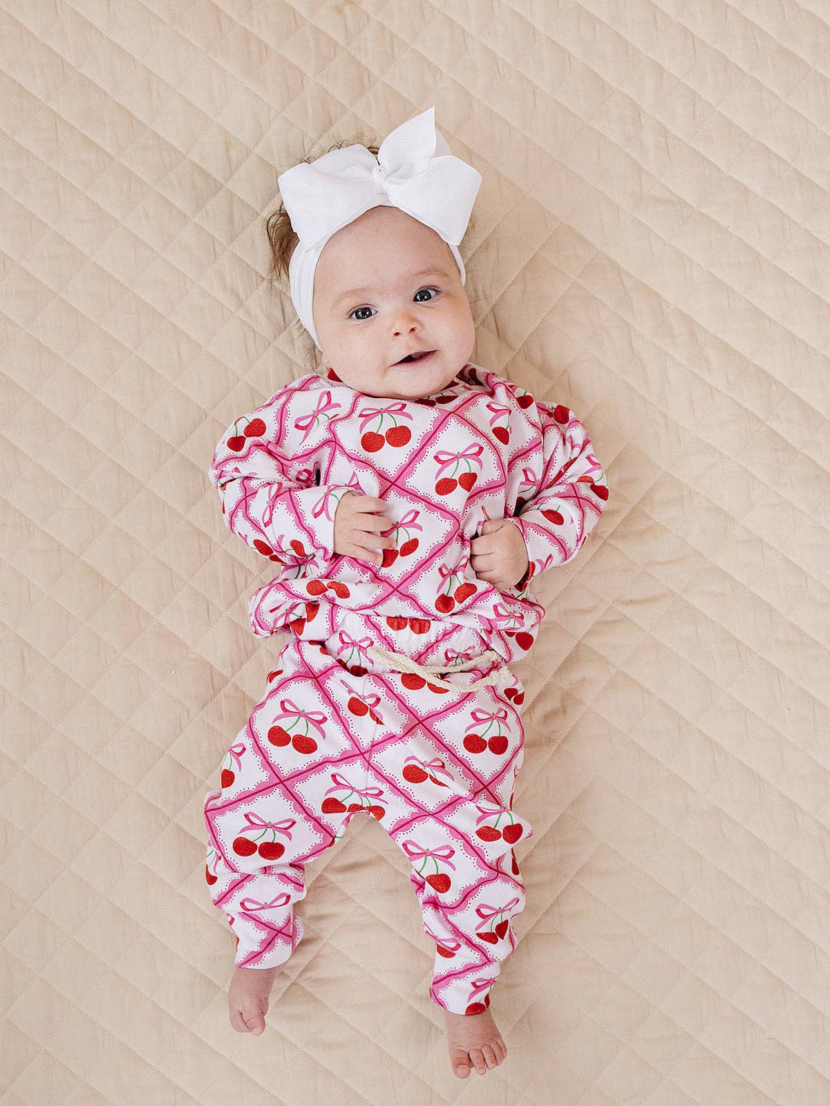 Lucky Panda Kids Jogger Set - Cherry Bow