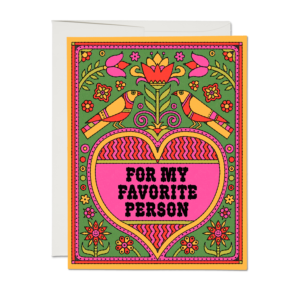 Red Cap Cards - For My Favorite Person Love Greeting Card