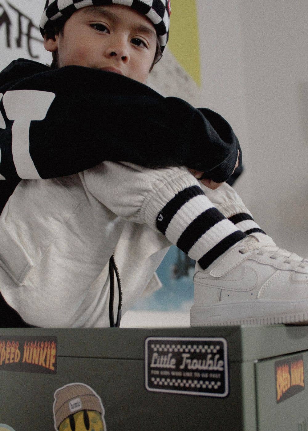 Little Trouble - Crew Socks - Striped