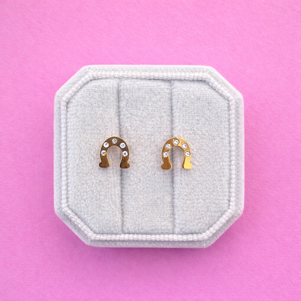 Desert Peach - Horseshoe Stud Earrings