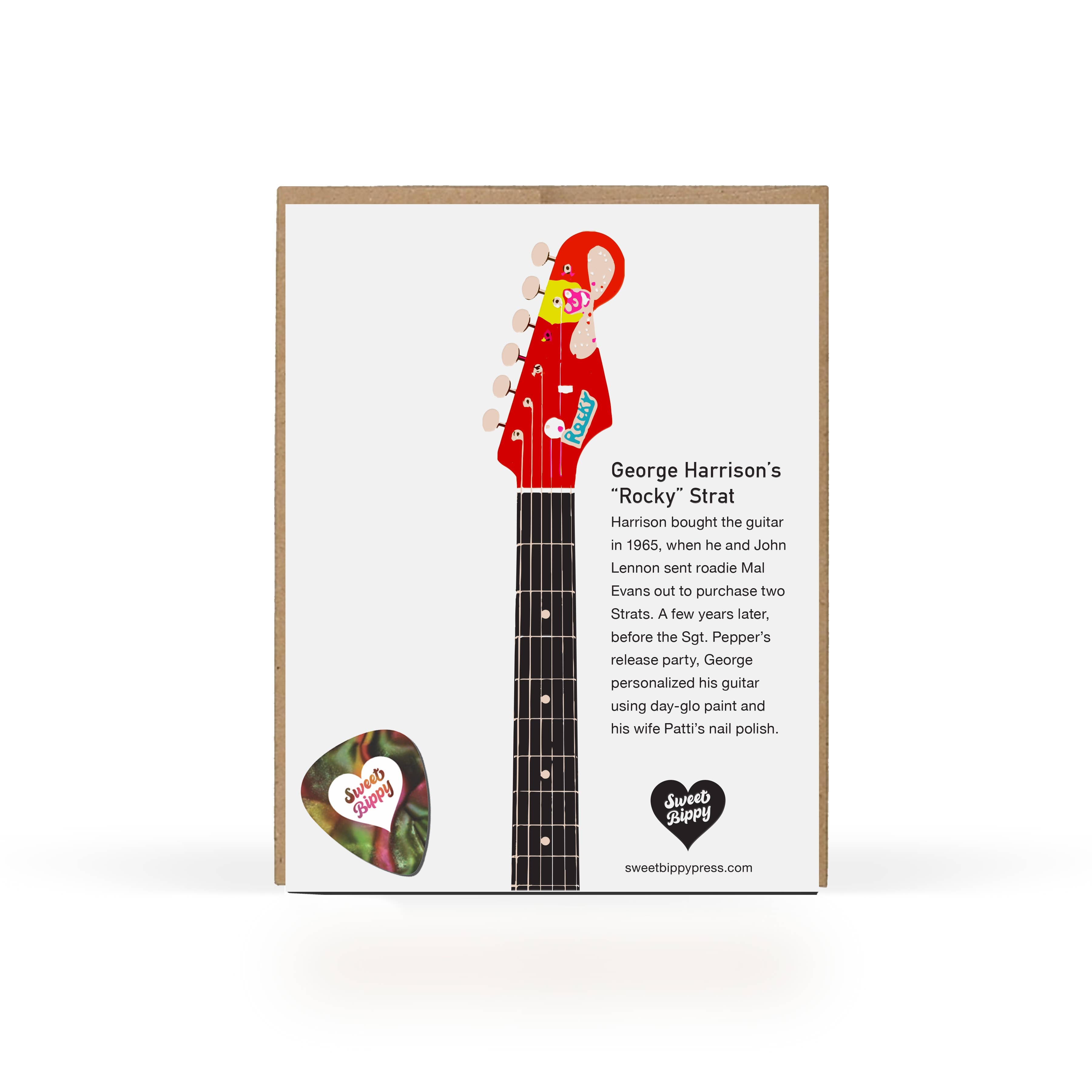 Sweet Bippy Press - Famous Guitar Series — Harrison Greeting Card