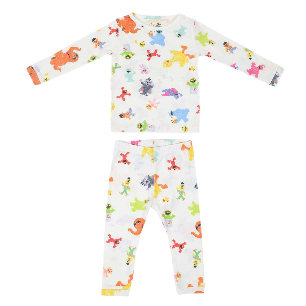 Copper Pearl Long Sleeve Pajama Set - Sesame Friends