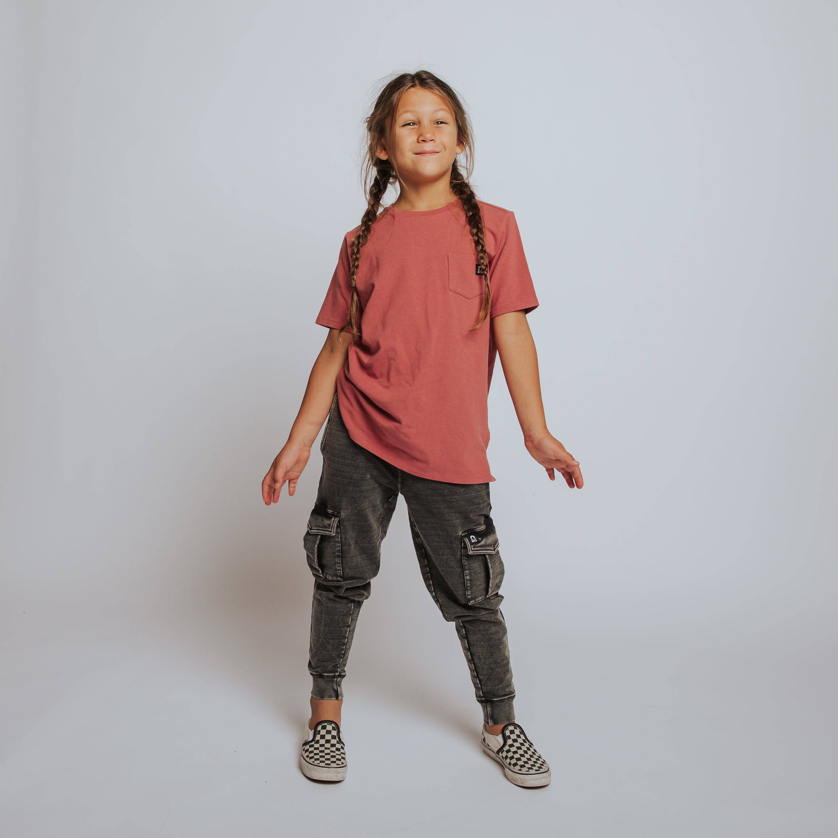 RAGS - Relaxed Fit Cargo Joggers - Washed Black Denim