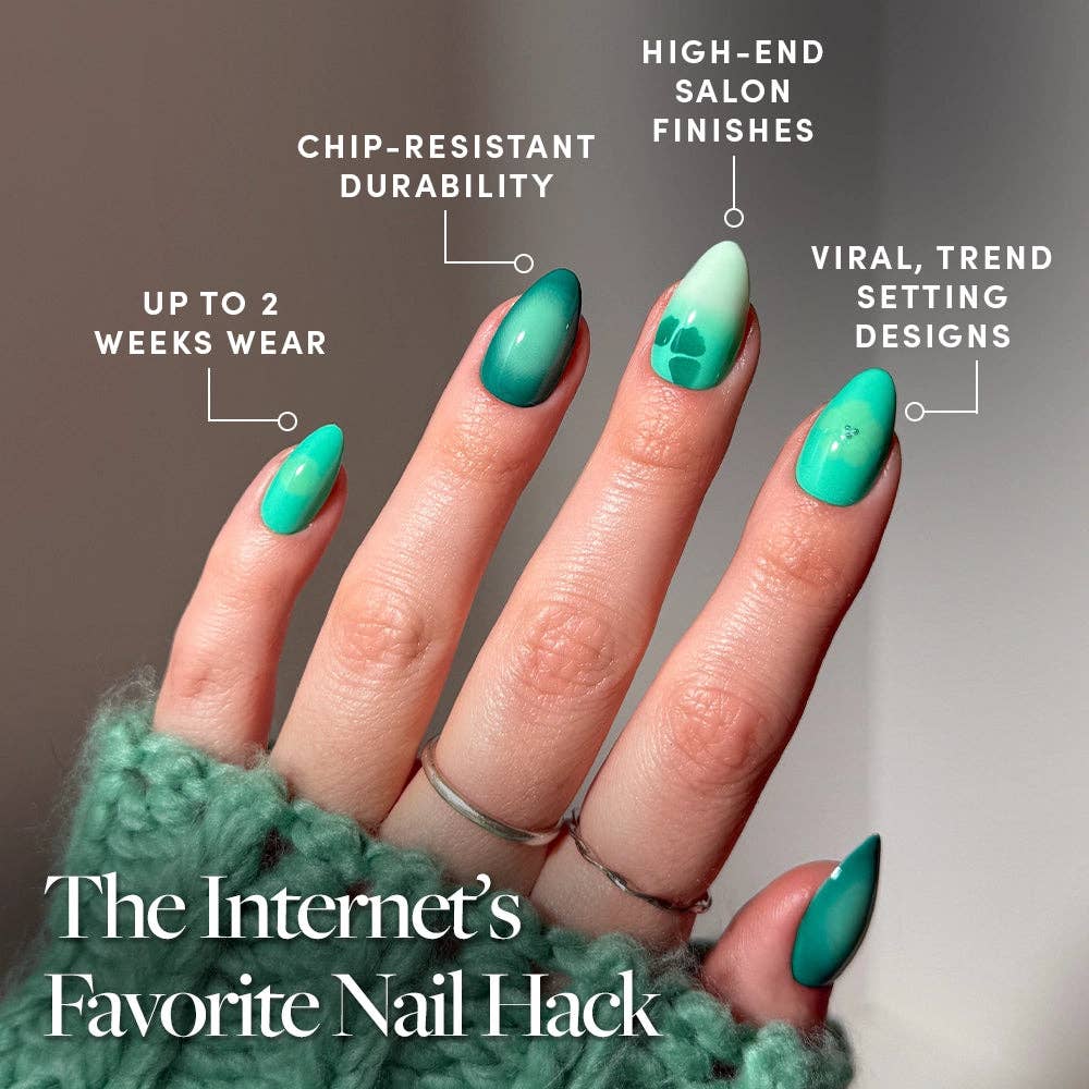 Glamnetic Press On Nails - Siren Green