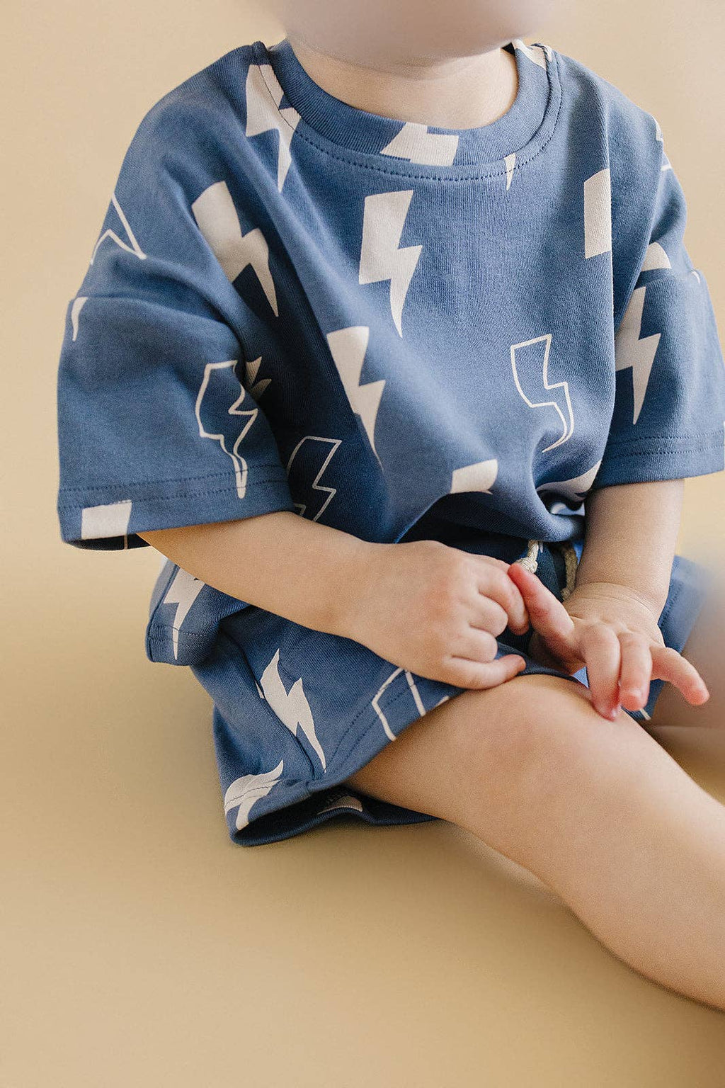 Lucky Panda Kids Shorts Set - Blue Bolts