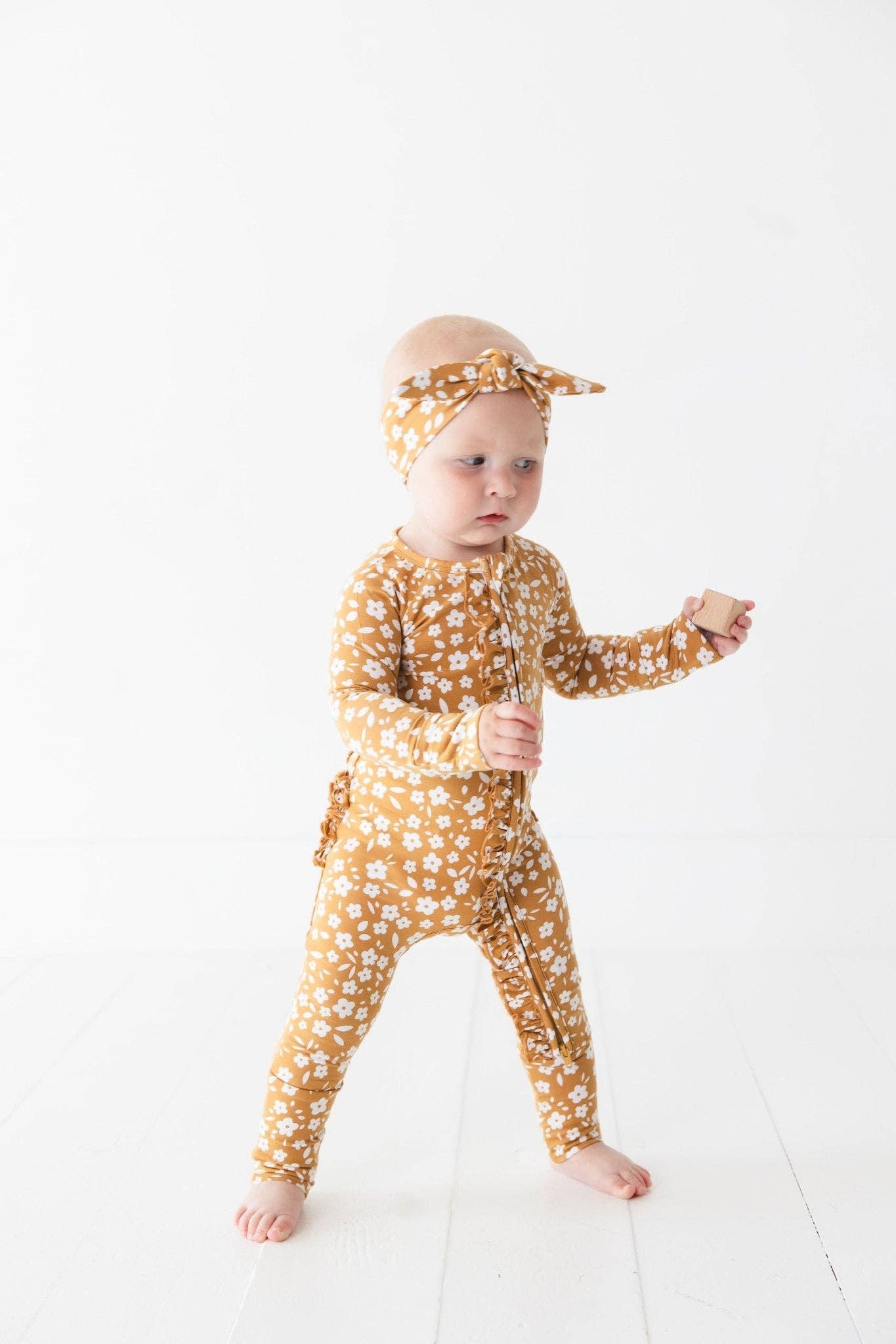 Jammie Session Bamboo Romper - Honey Blooms