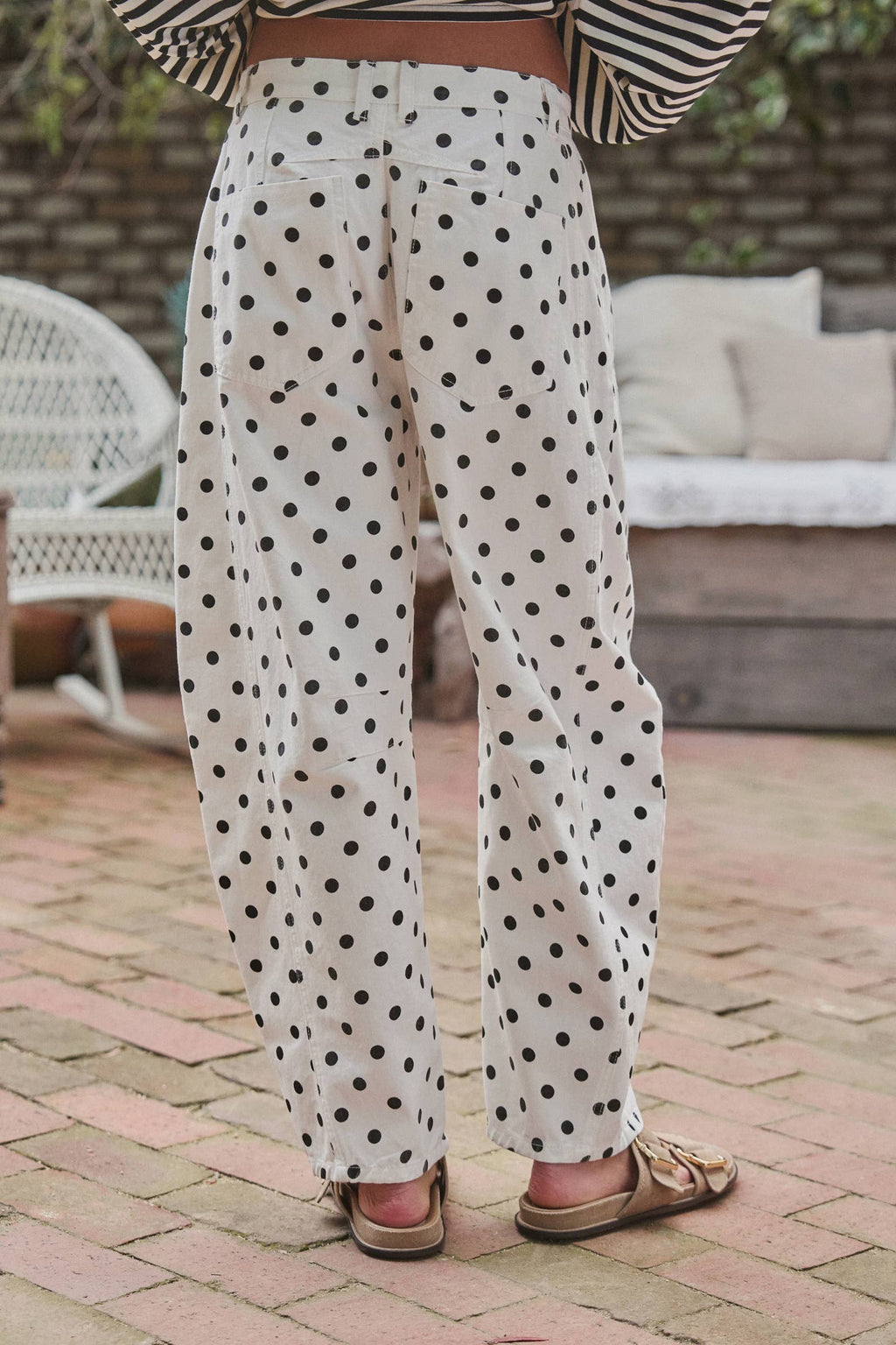 Women's Barrel Leg Jeans - Polka Dot