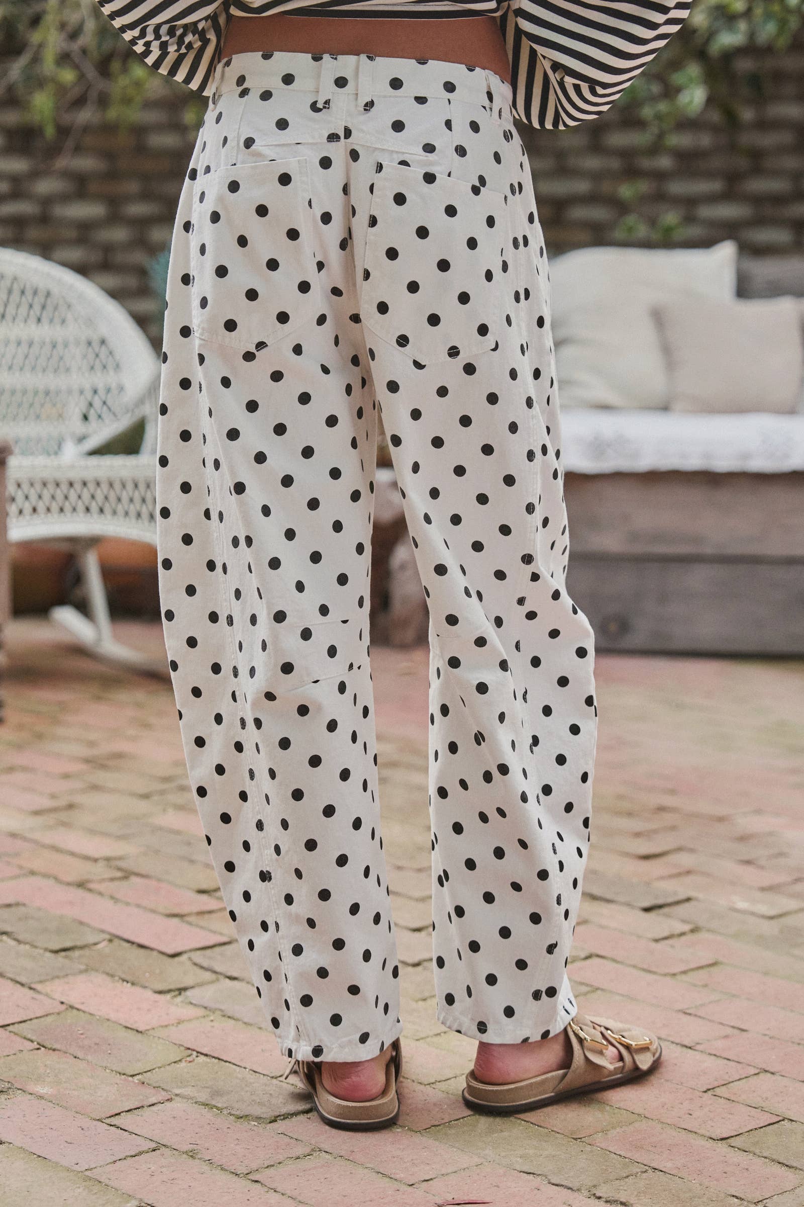 Women's Barrel Leg Jeans - Polka Dot