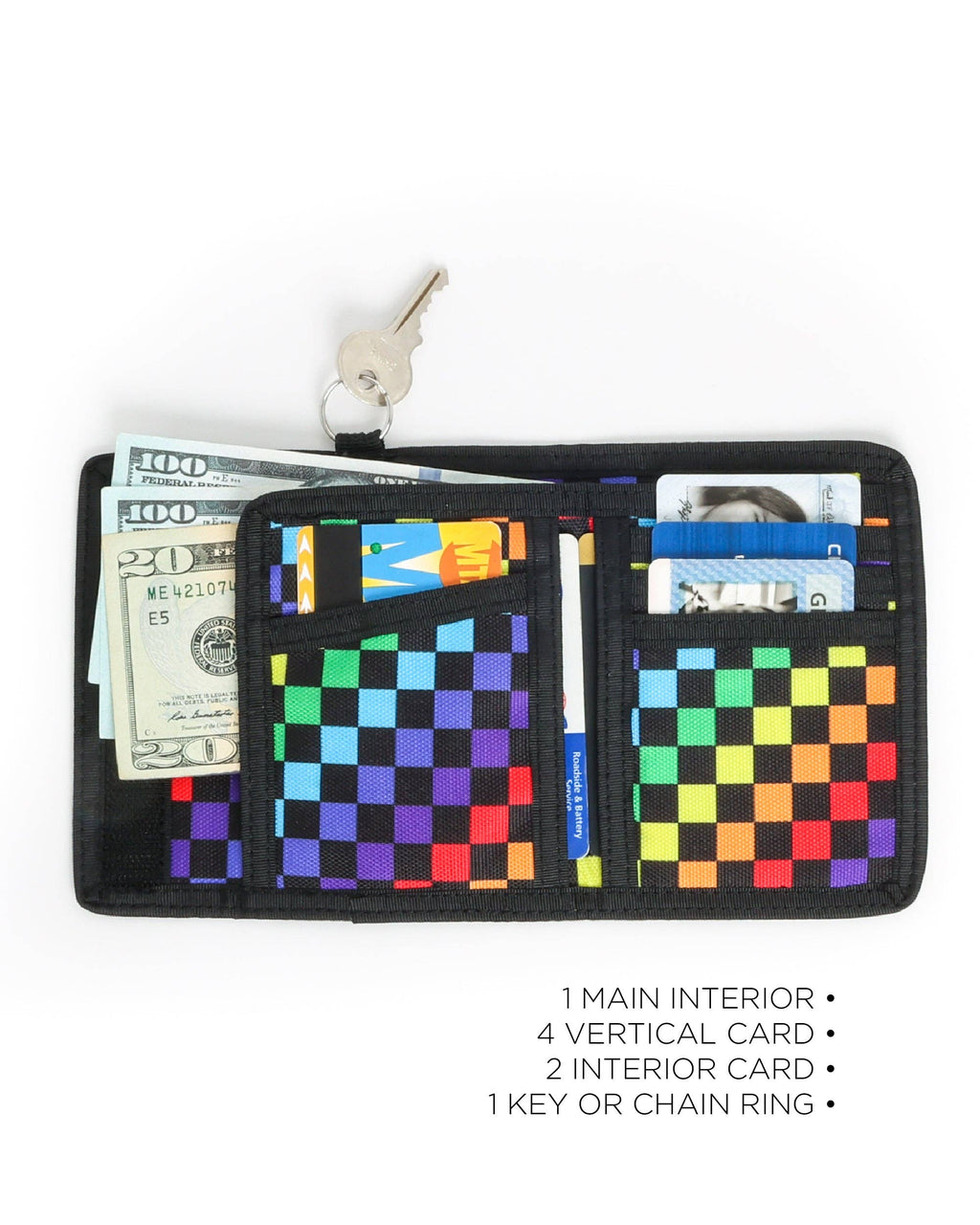 Fydelity - RFID Bifold Wallet (Rainbow Check)