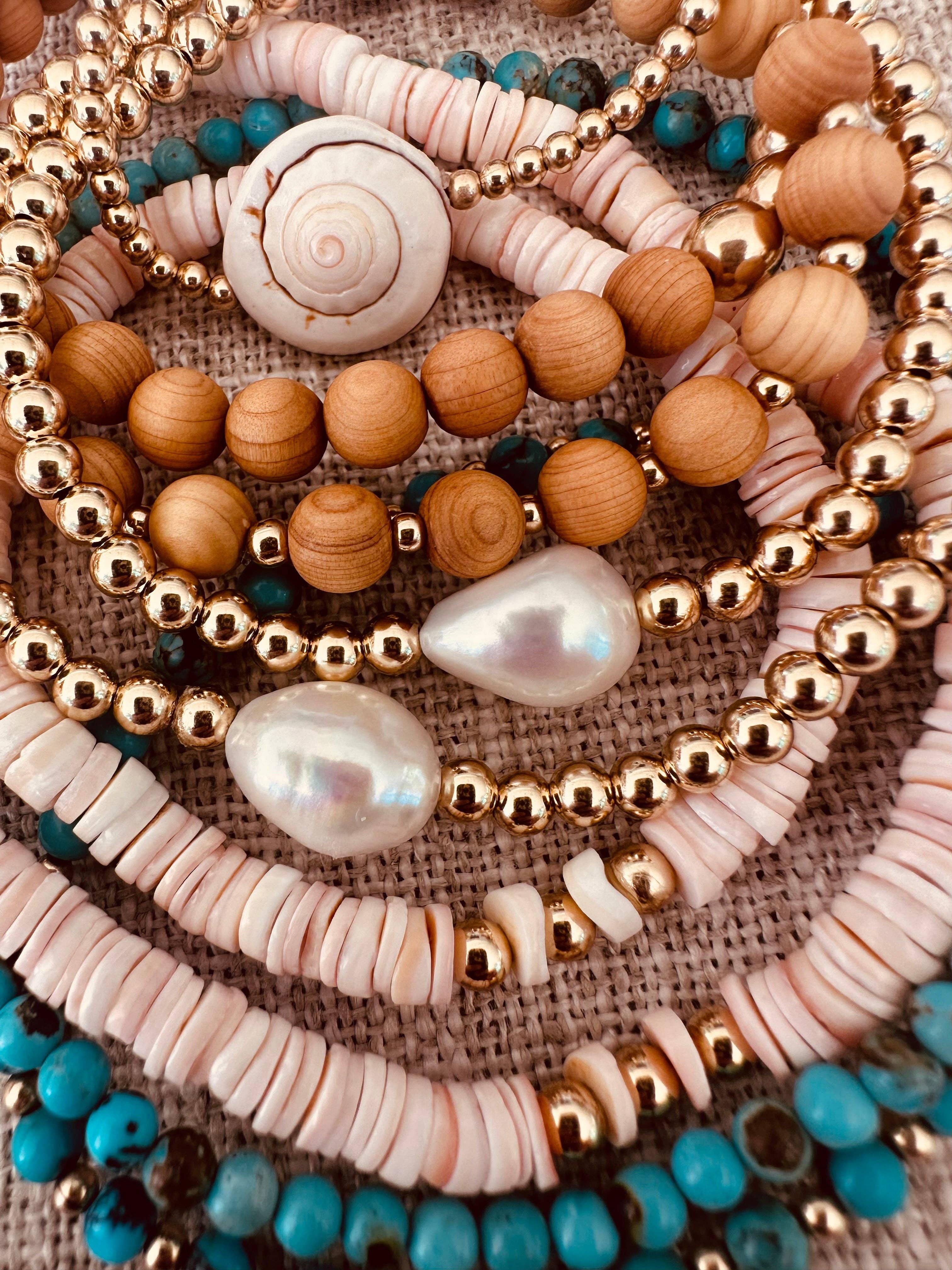 CanyonLeaf - 14K Gold Filled || Beaded Stretch Anklet