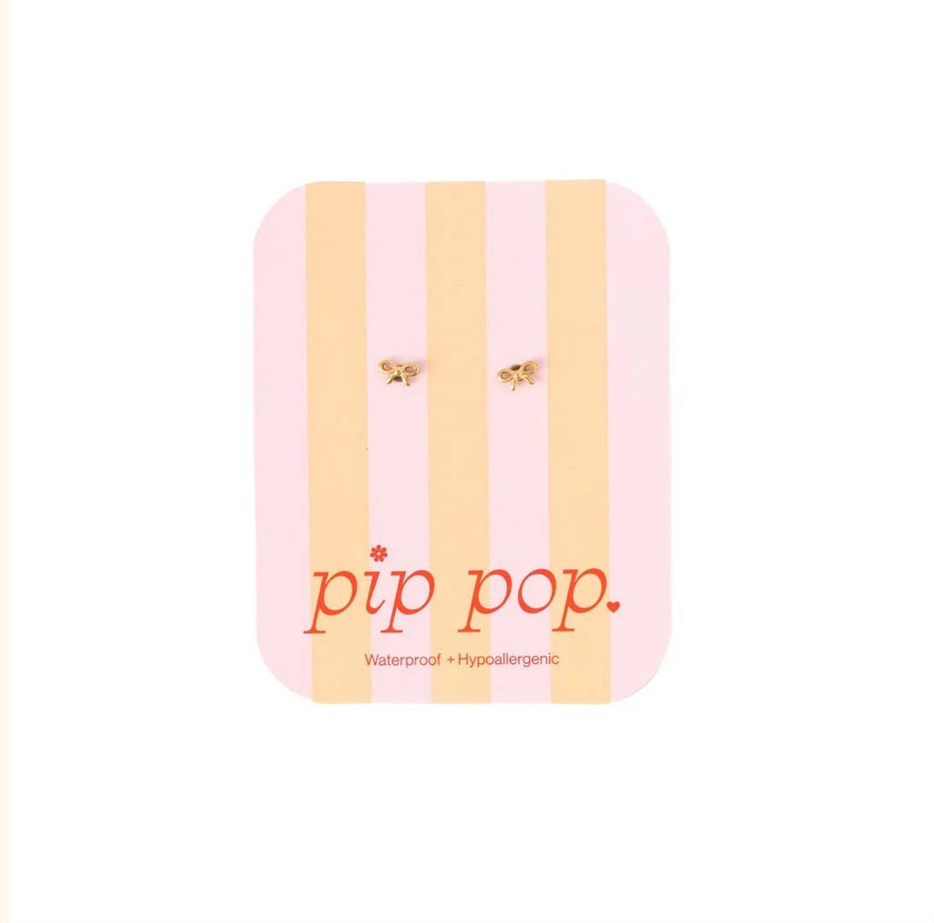 Pip Pop Post - Mini Bow Stud Earring - Silver