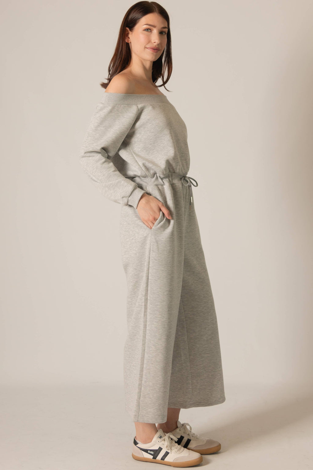 P. CILL Women's "Butter Modal" Ribbed Jumpsuit - Grey (Final Sale)