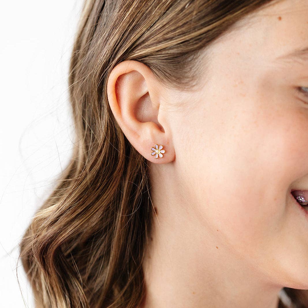 Pip Pop Post - Daisy Stud Earrings - White