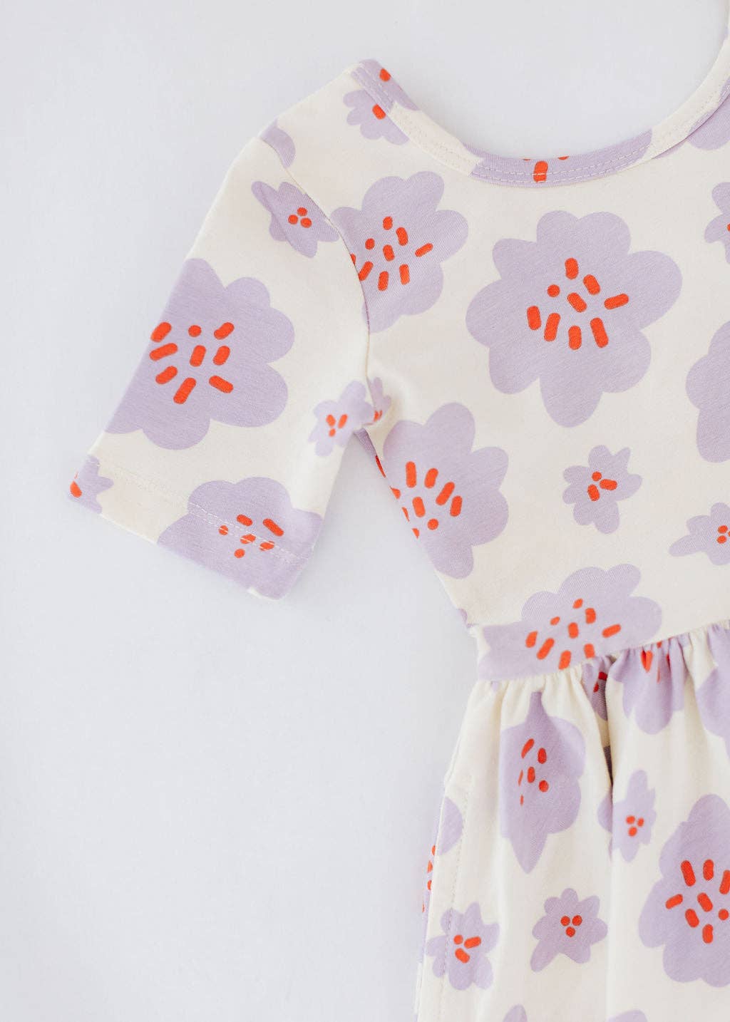 Good Apples Kids Short Sleeve Twirl Dress - Lavender Blooms