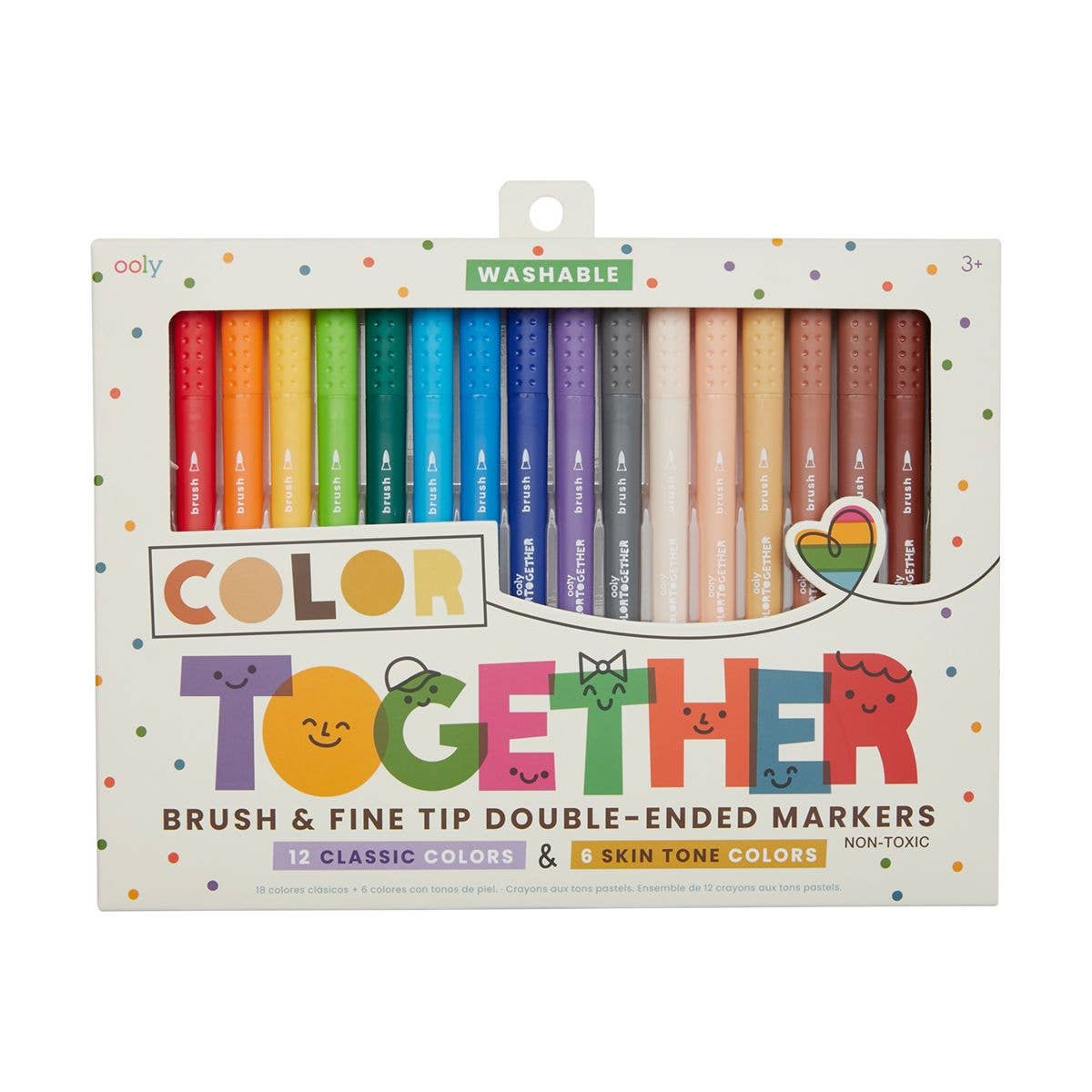 OOLY - Color Together: Brush & Fine Tip Double-Ended Markers