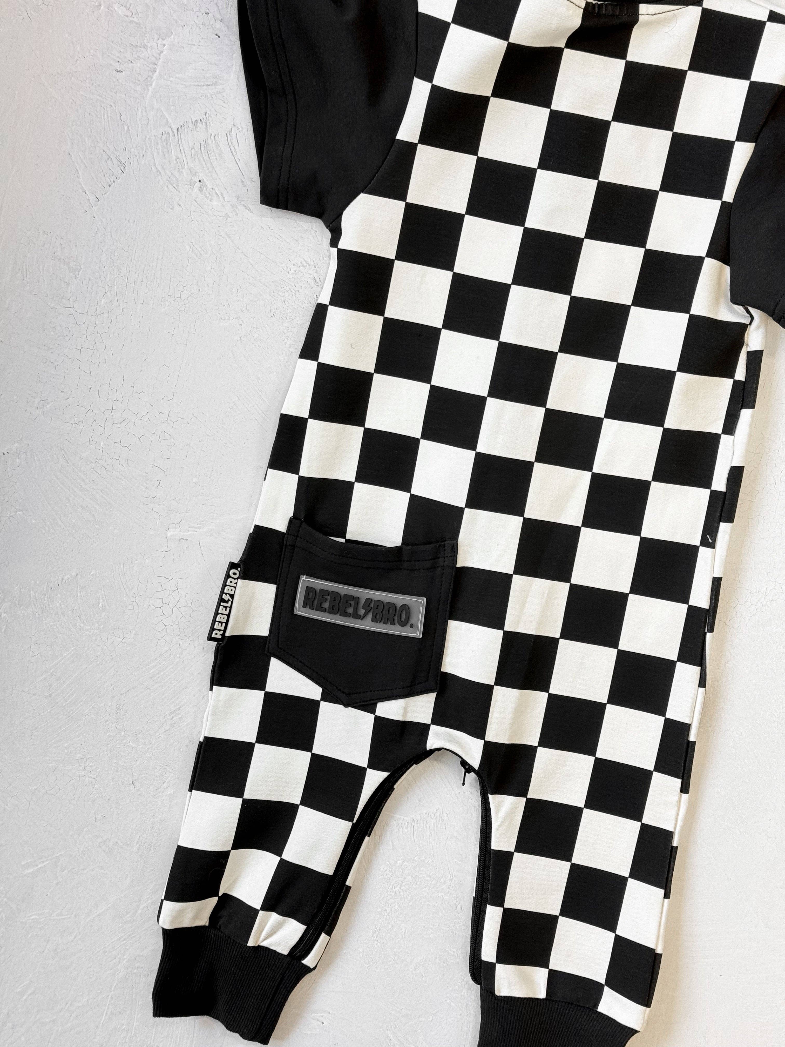 Rebel Bro Hooded Rebel Short Sleeve Romper - Venice